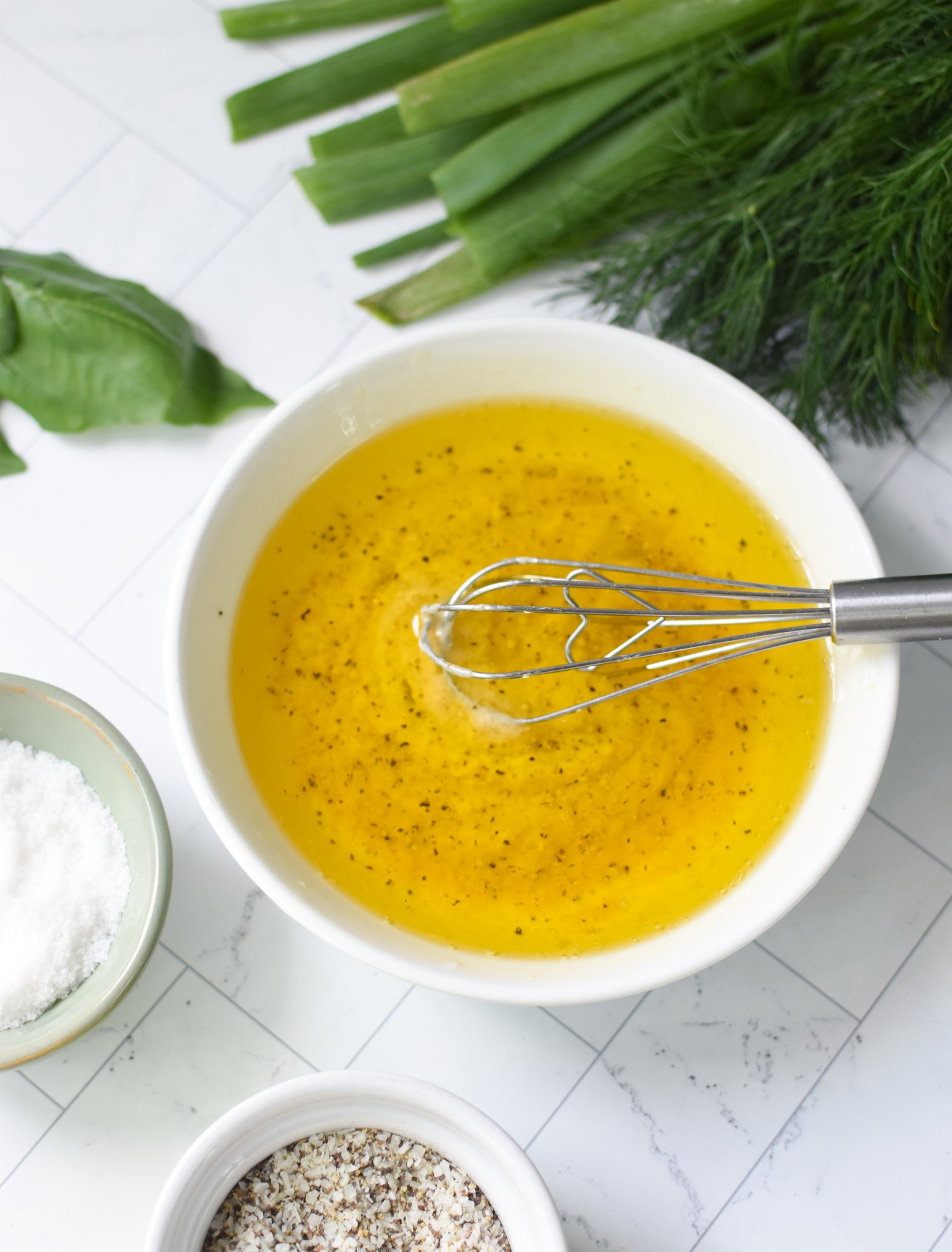 No Mayo Potato Salad dressing ingredients.