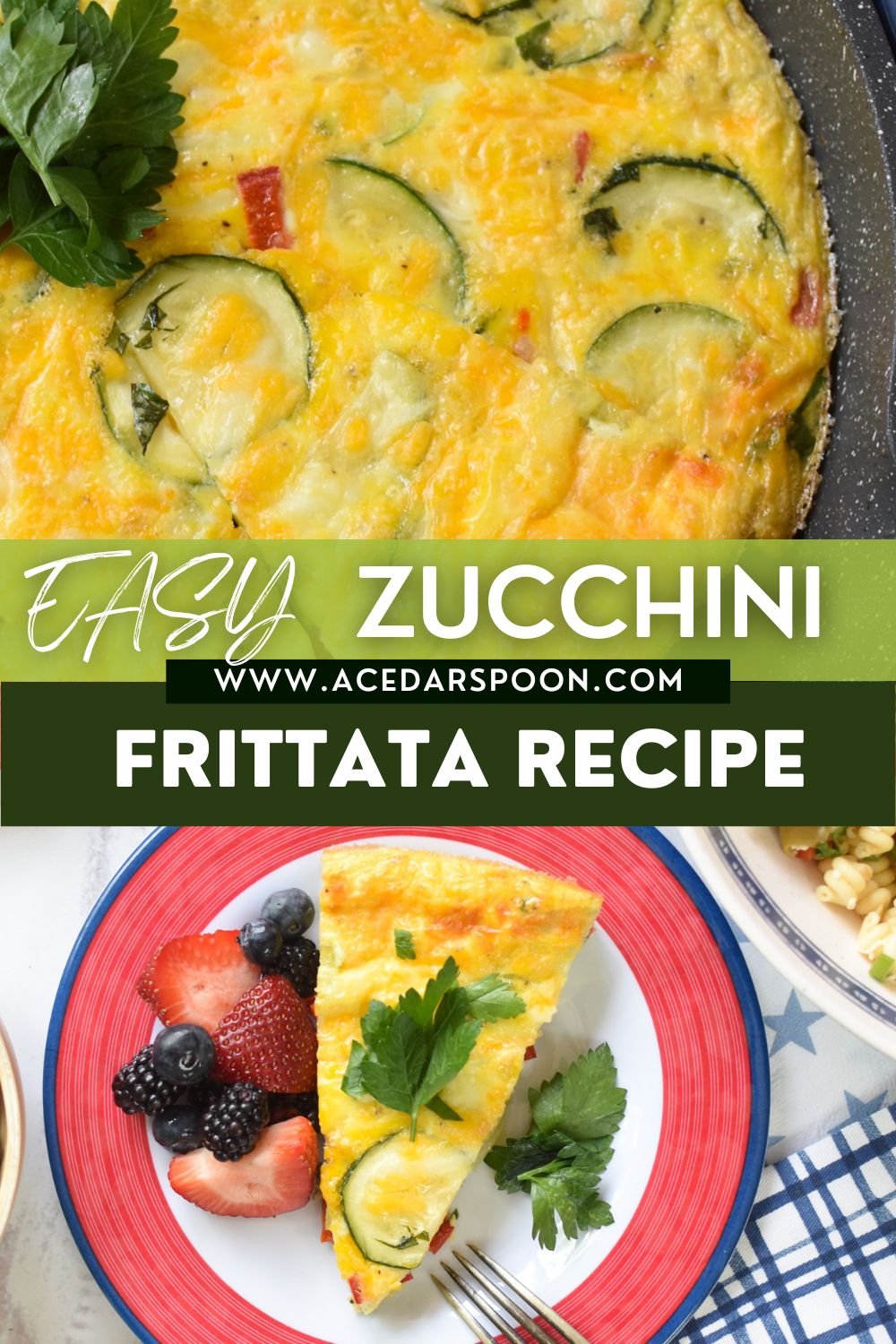 Zucchini Frittata Recipe with logo.