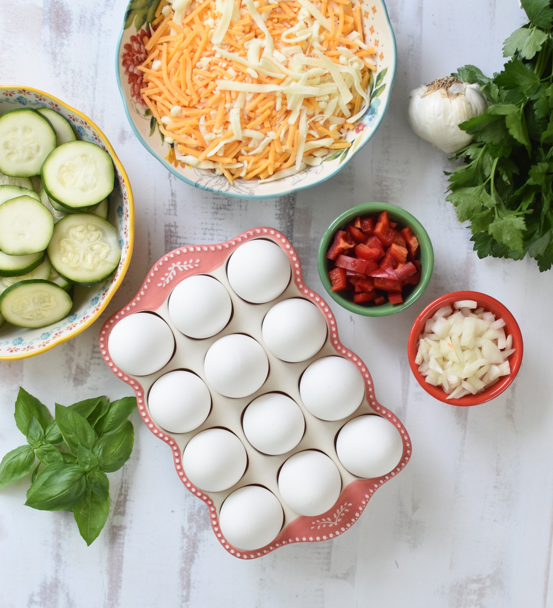 Zucchini Frittata Recipe ingredients. 