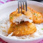 Easy Pan Fried Fish with fork.