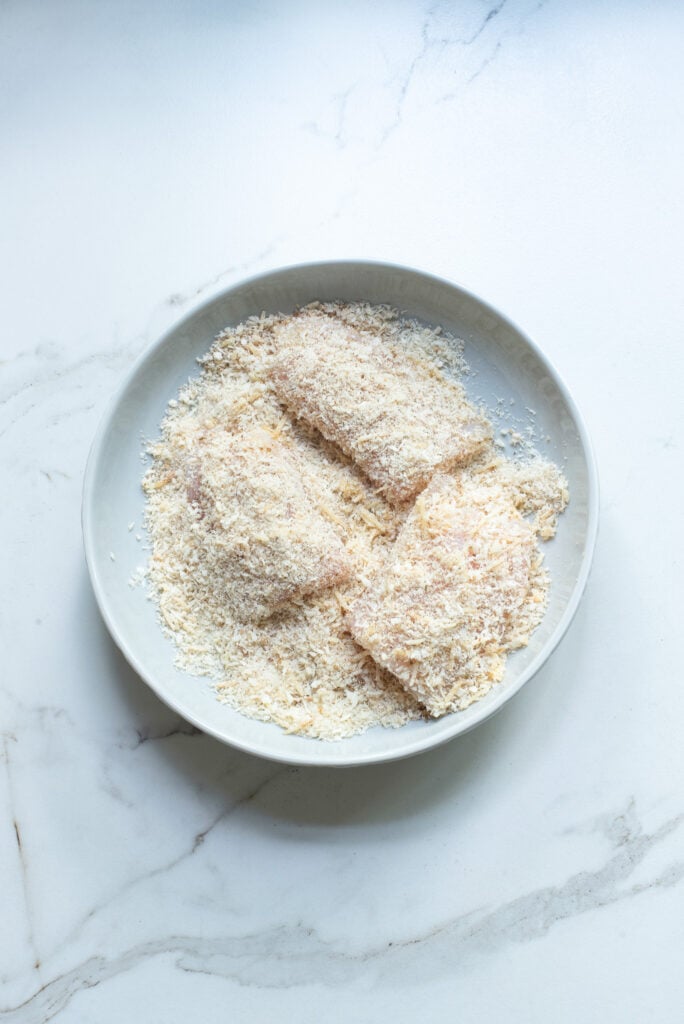 Easy Pan Fried Fish fish in breadcrumbs.