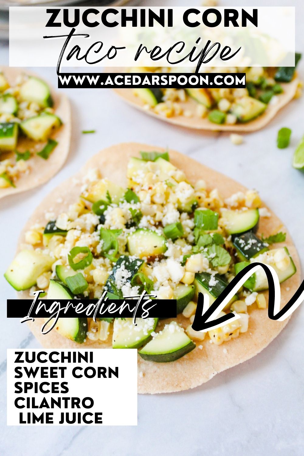 Easy Zucchini Tacos with logo.