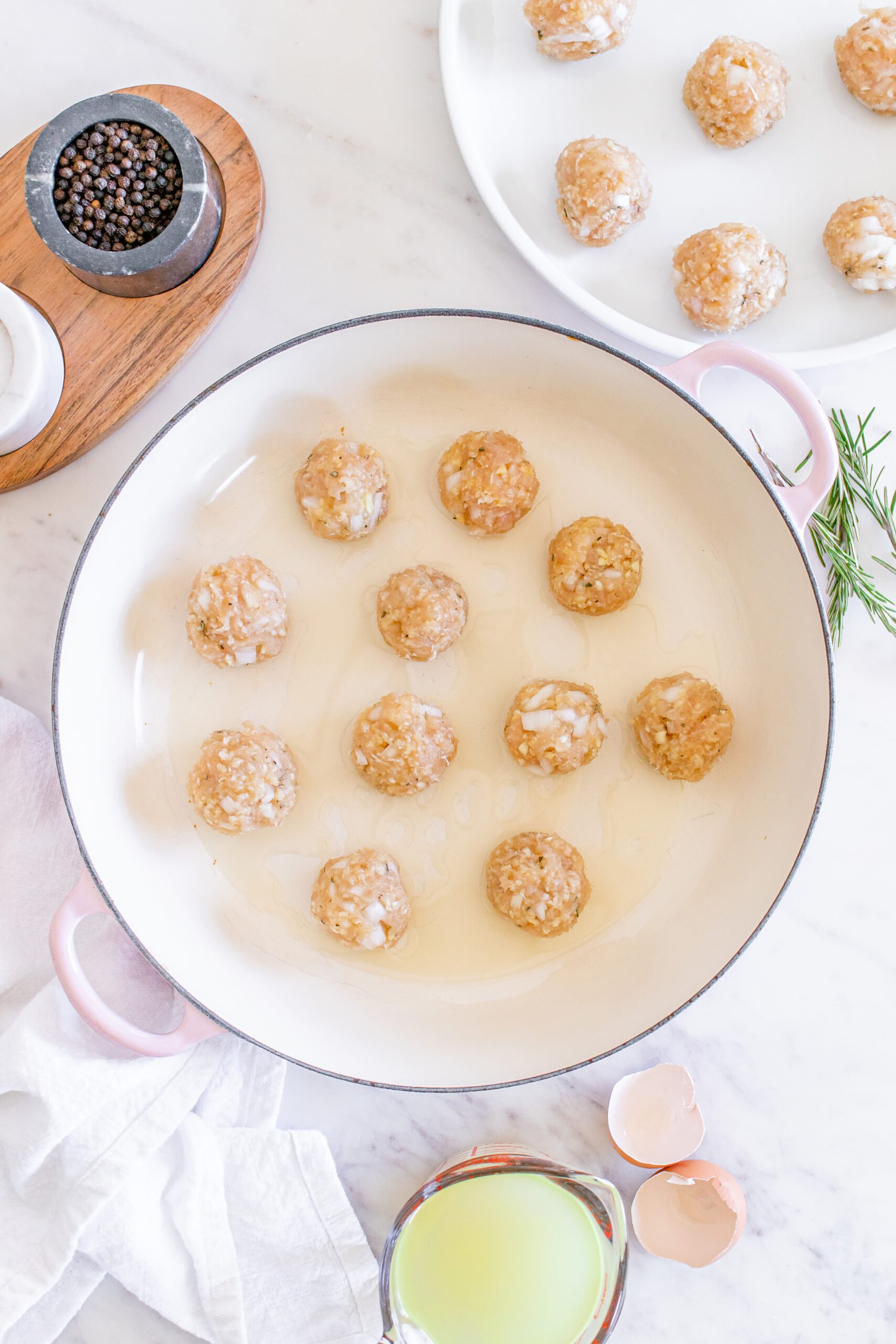 Maple Dijon Turkey Meatballs in a pot.