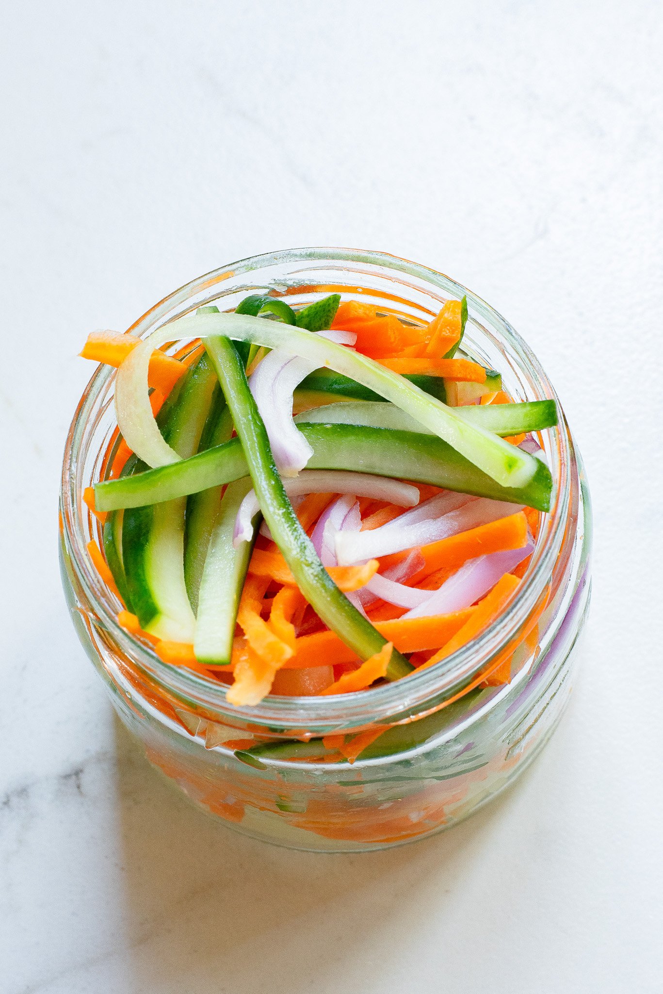 Quick Pickled Vegetables in a jar
