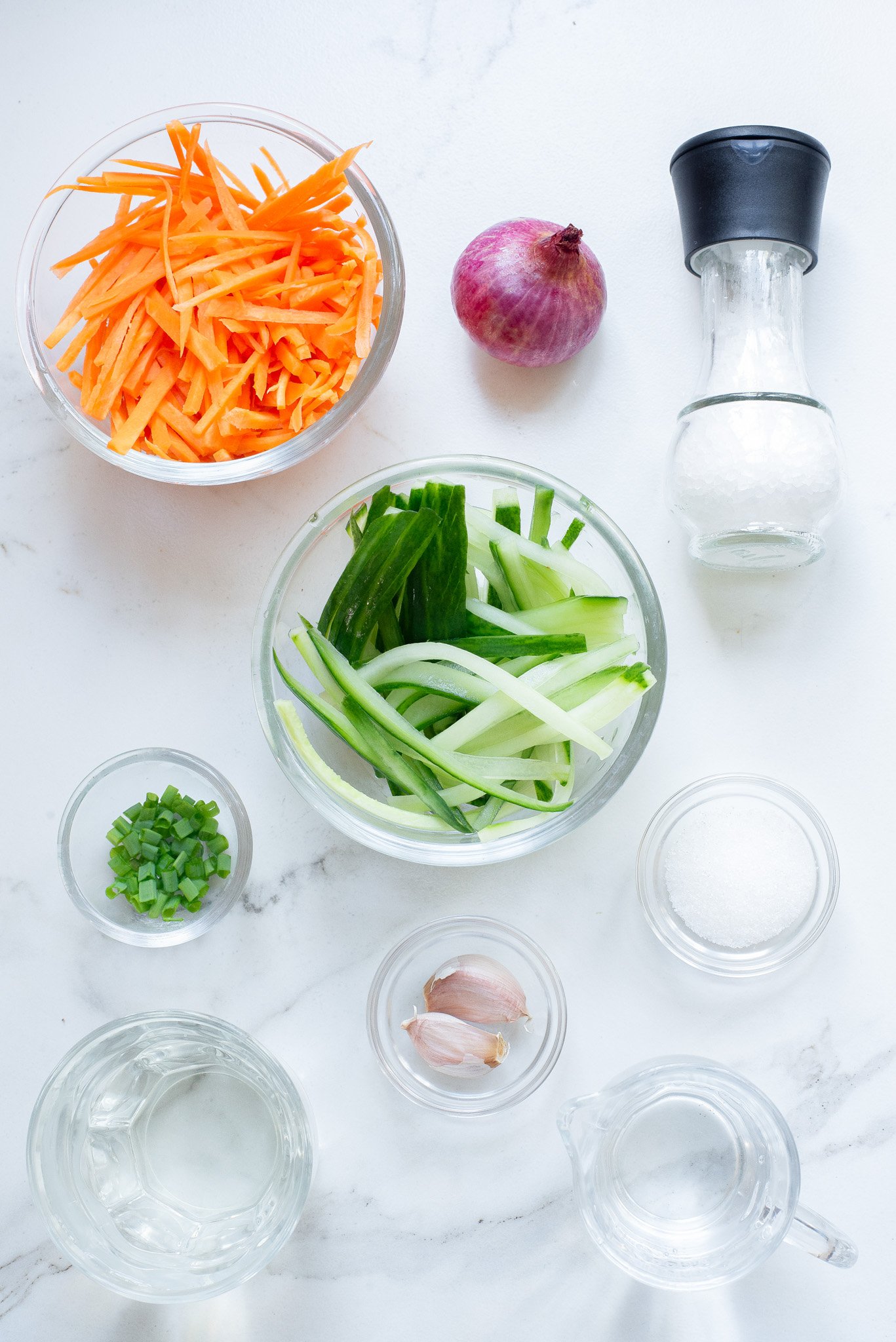 Quick Pickled Vegetables ingredients. 