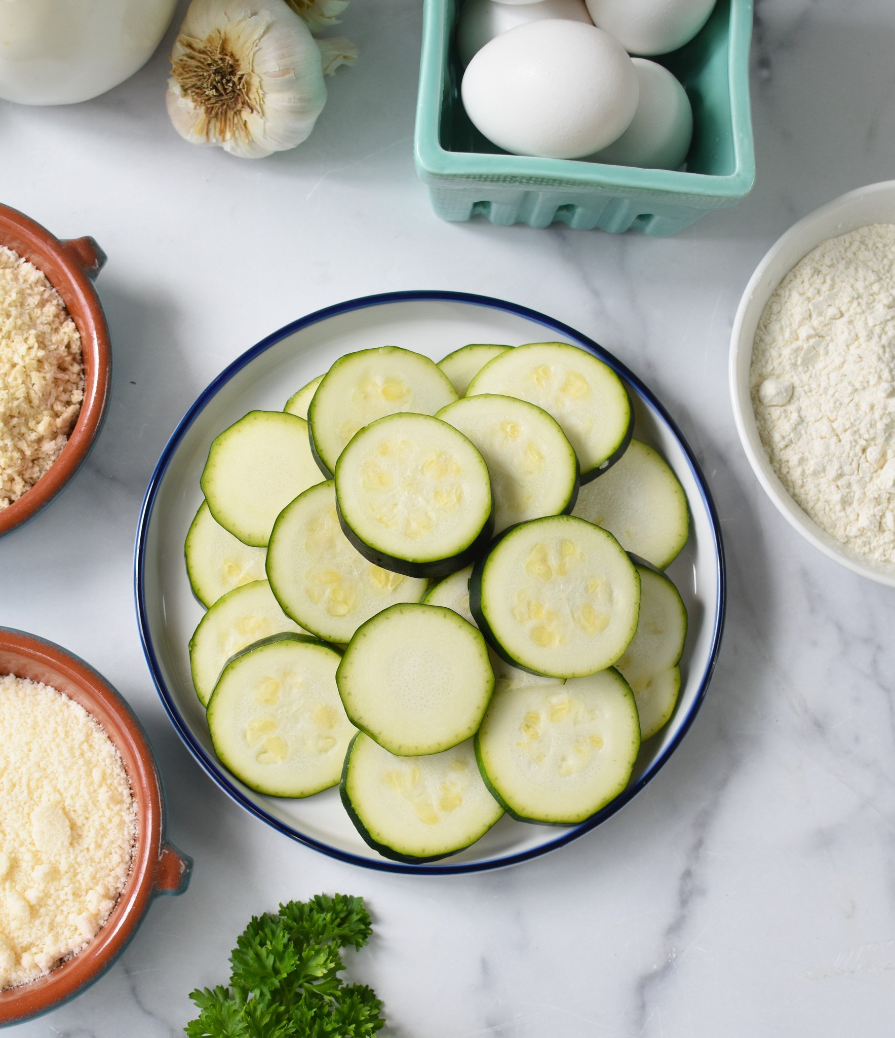 Air Fryer Zucchini Chips ingredients. 