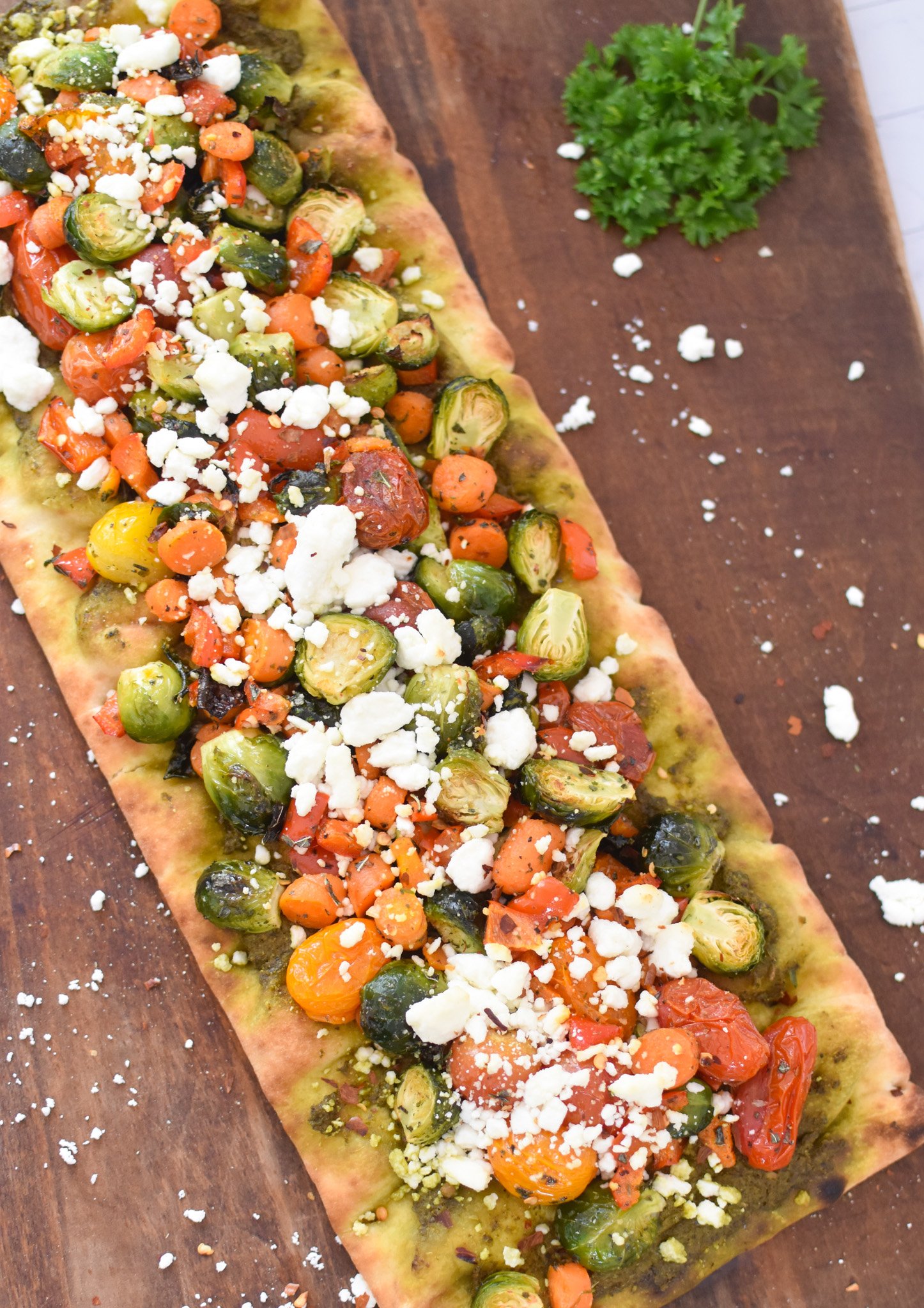 Roasted Vegetable Goat Cheese Flatbread Pizza Recipe Image 6 A Cedar Spoon