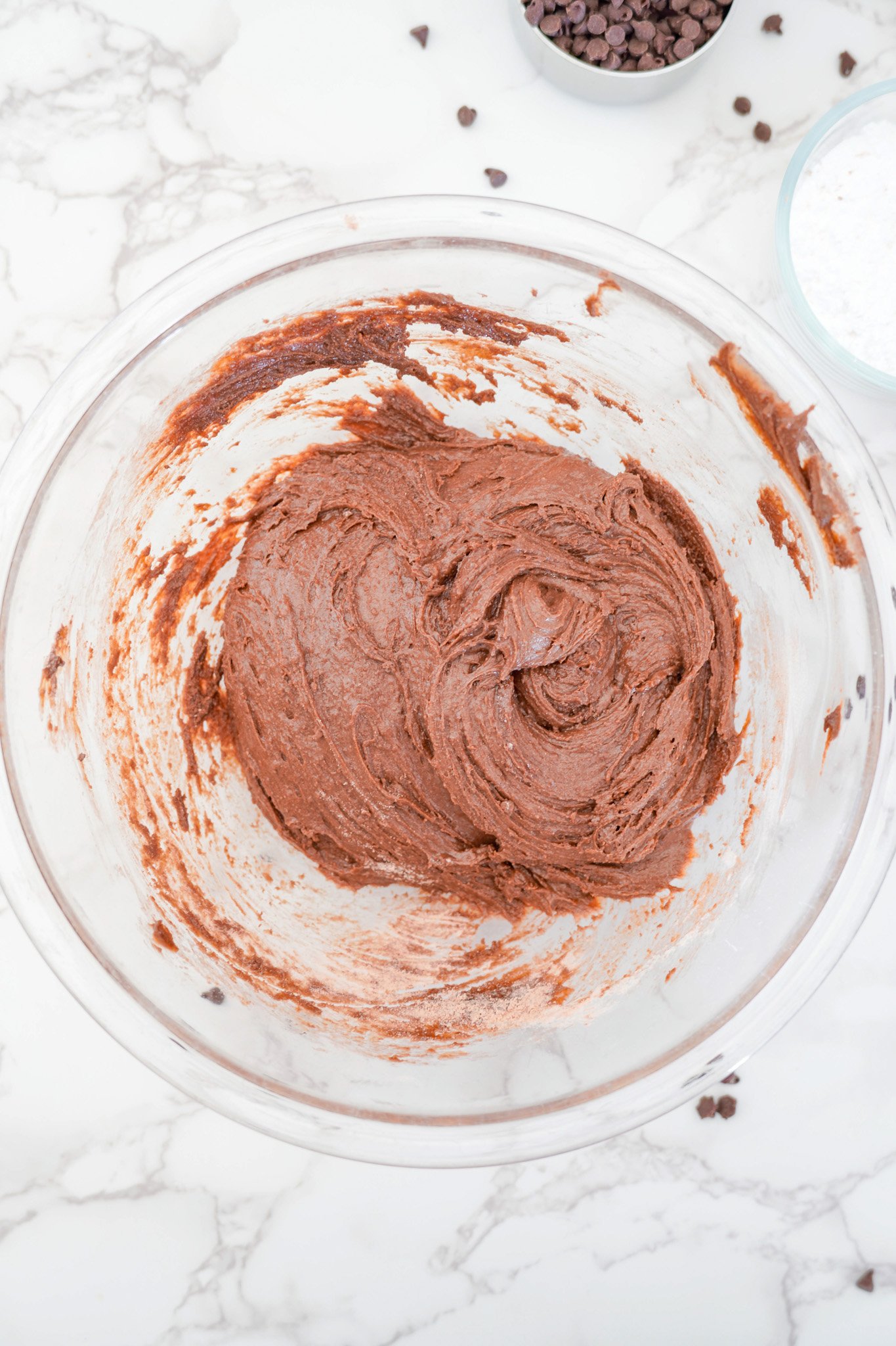 Chocolate Crinkle Cookie Recipe dough in a bowl.