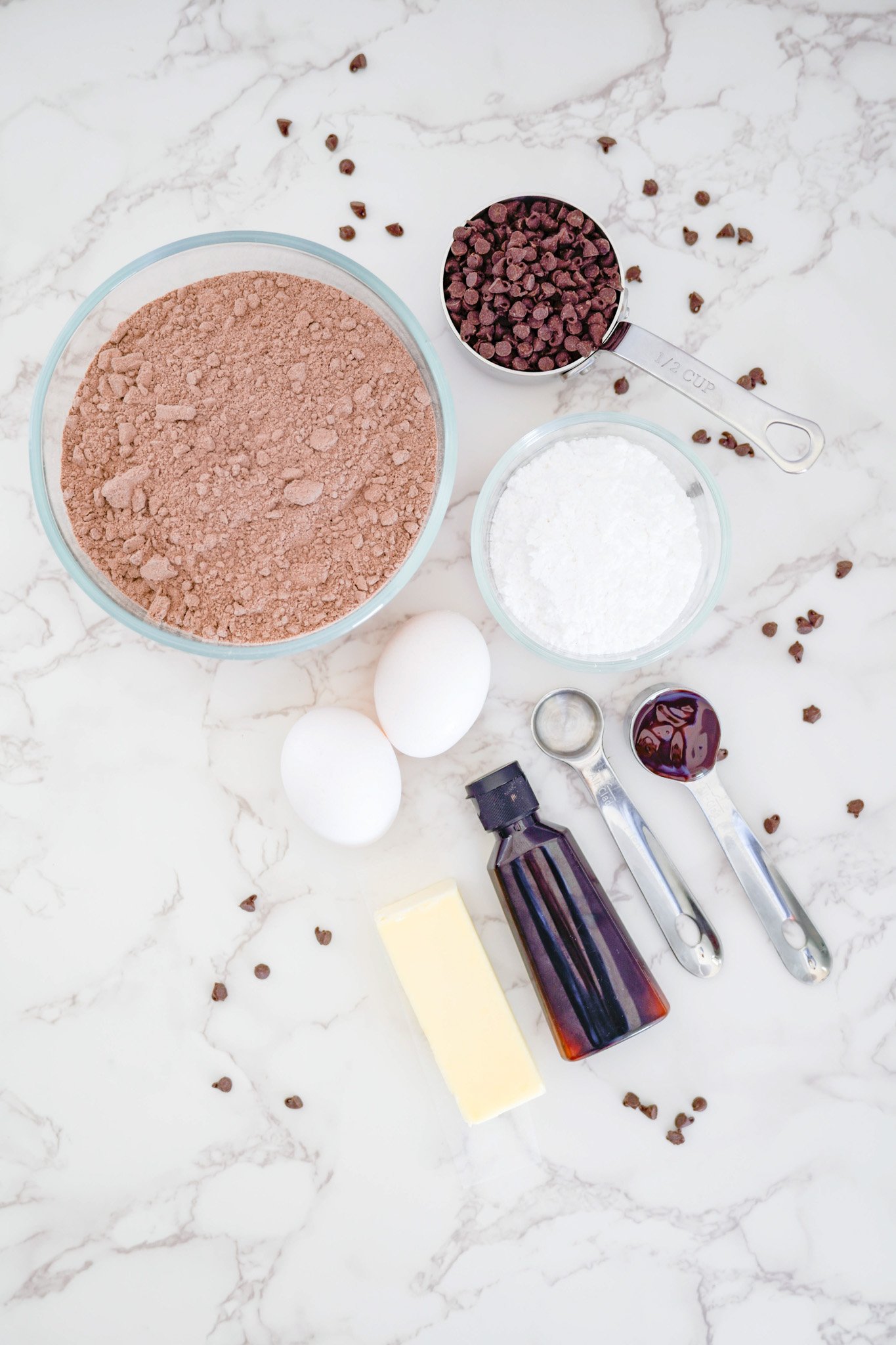 Chocolate Crinkle Cookie Recipe ingredients. 