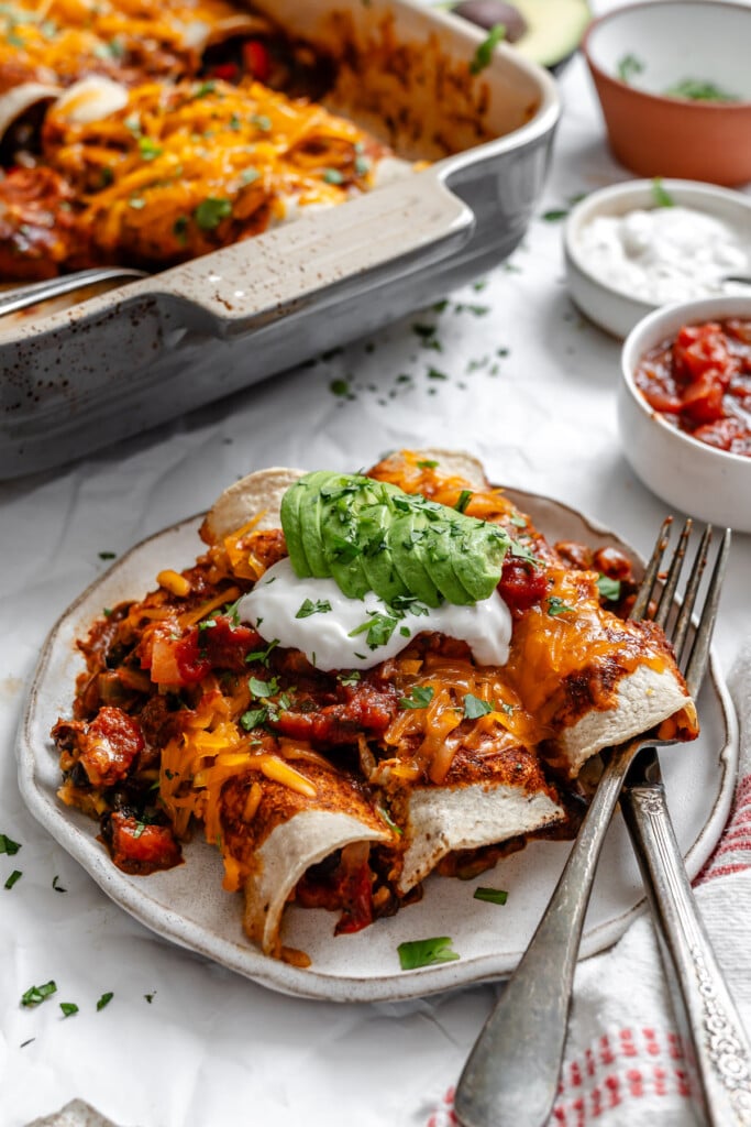 Easy Vegetarian Enchiladas Recipe with sour cream 