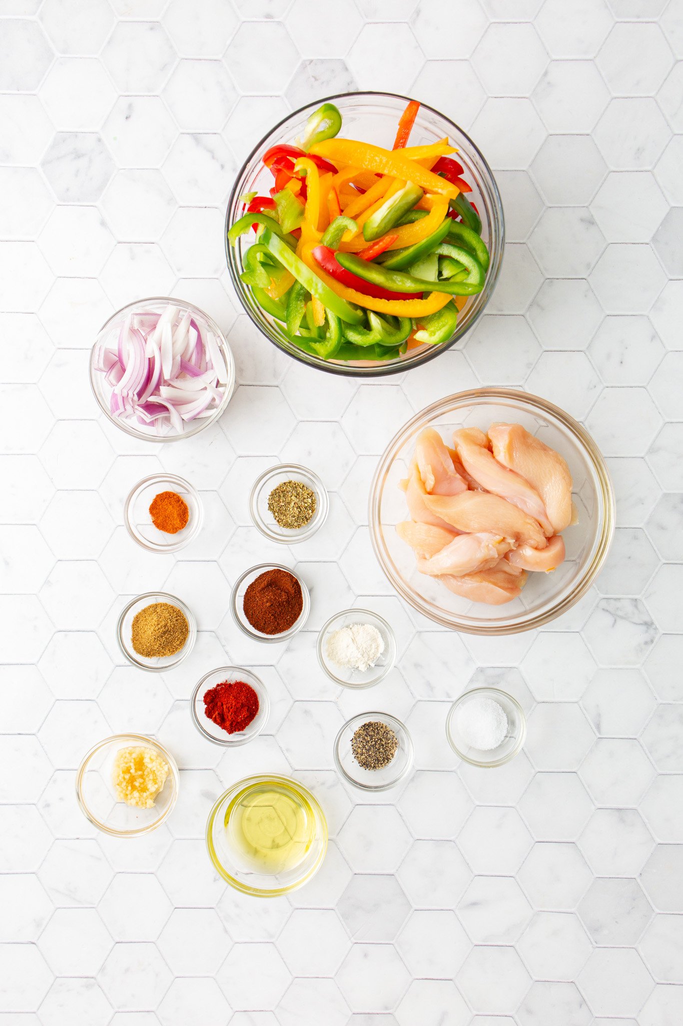 Sheet Pan Chicken Fajitas ingredients.