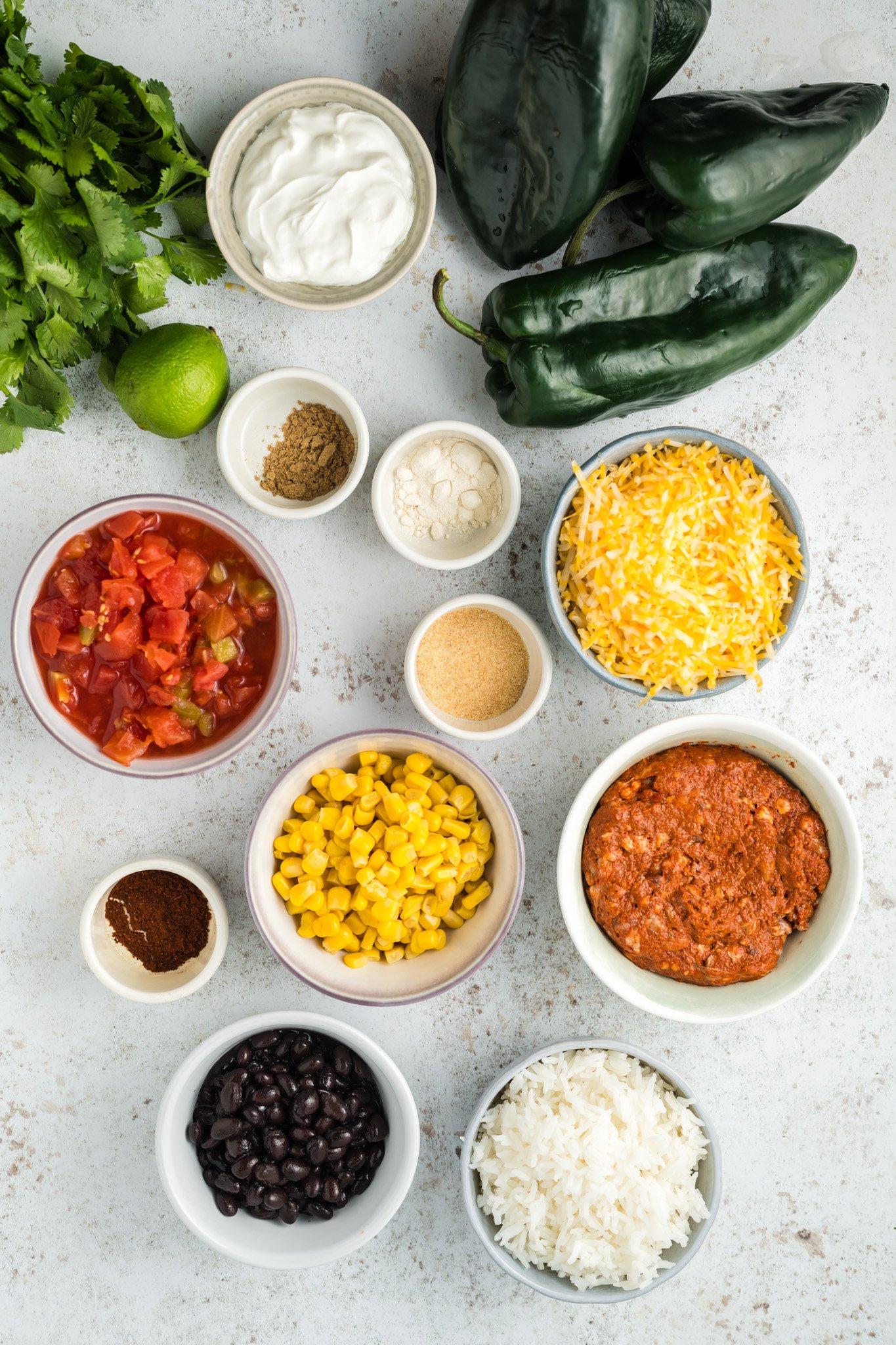Stuffed Poblano Peppers Recipe ingredients