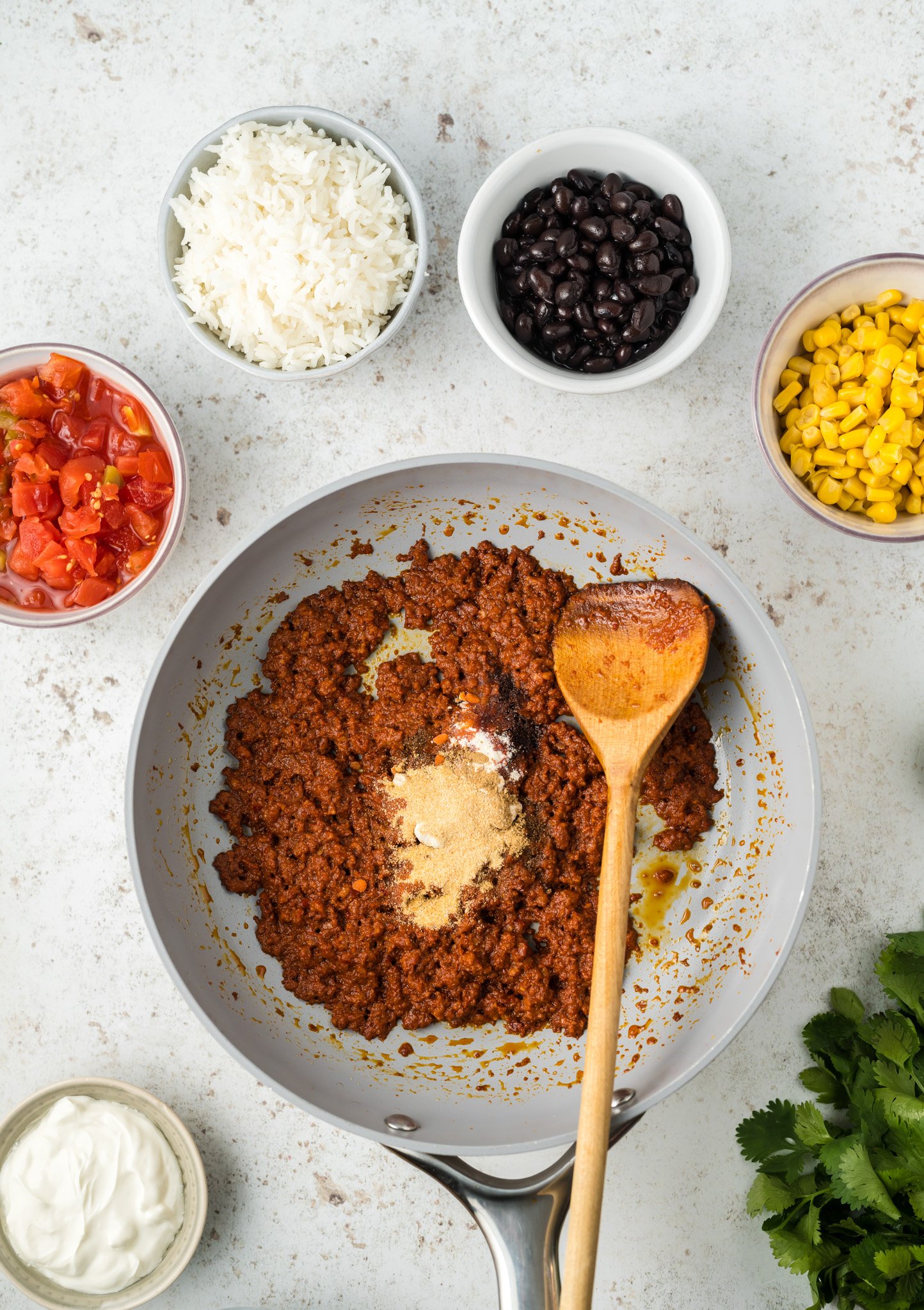 Stuffed Poblano Peppers Recipe chorizo in skillet