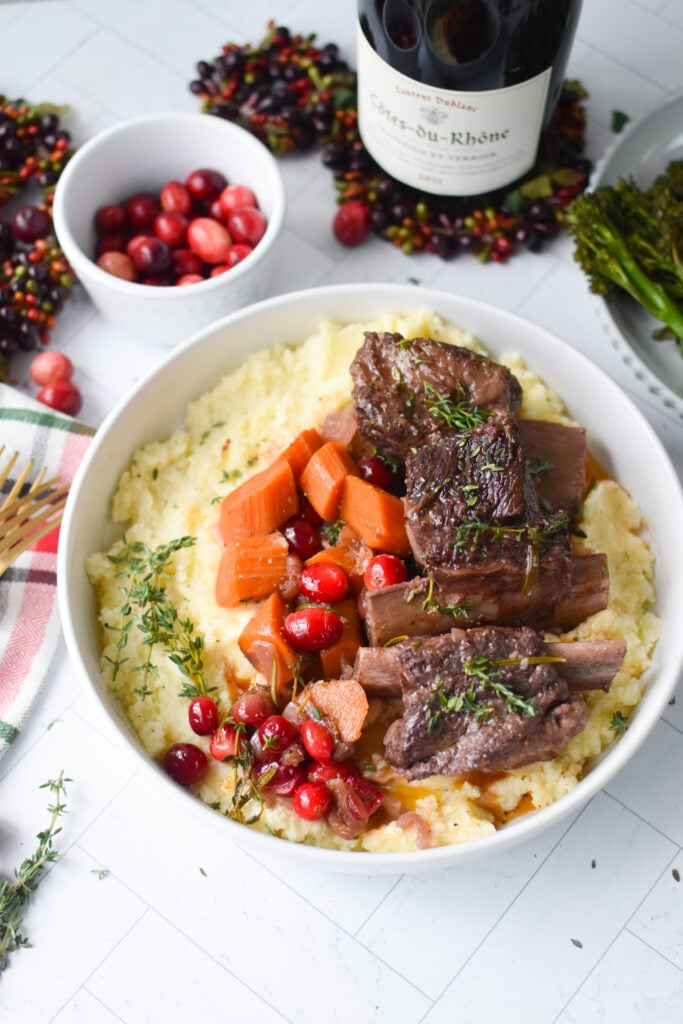 Cranberry Braised Short Ribs Recipe with fresh cranberries.
