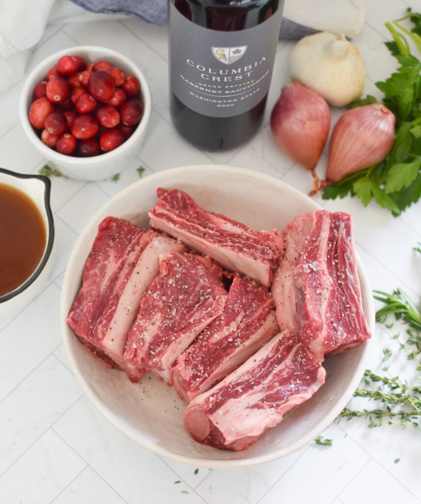 Cranberry Braised Short Ribs Recipe ingredients. 