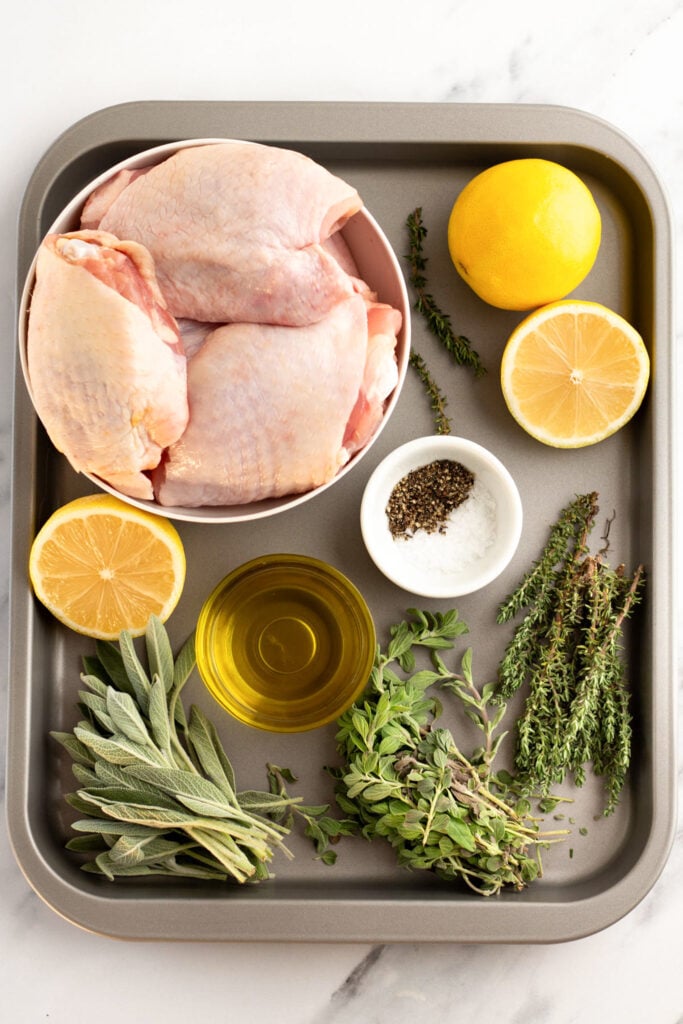 Lemon Garlic Chicken ingredients.