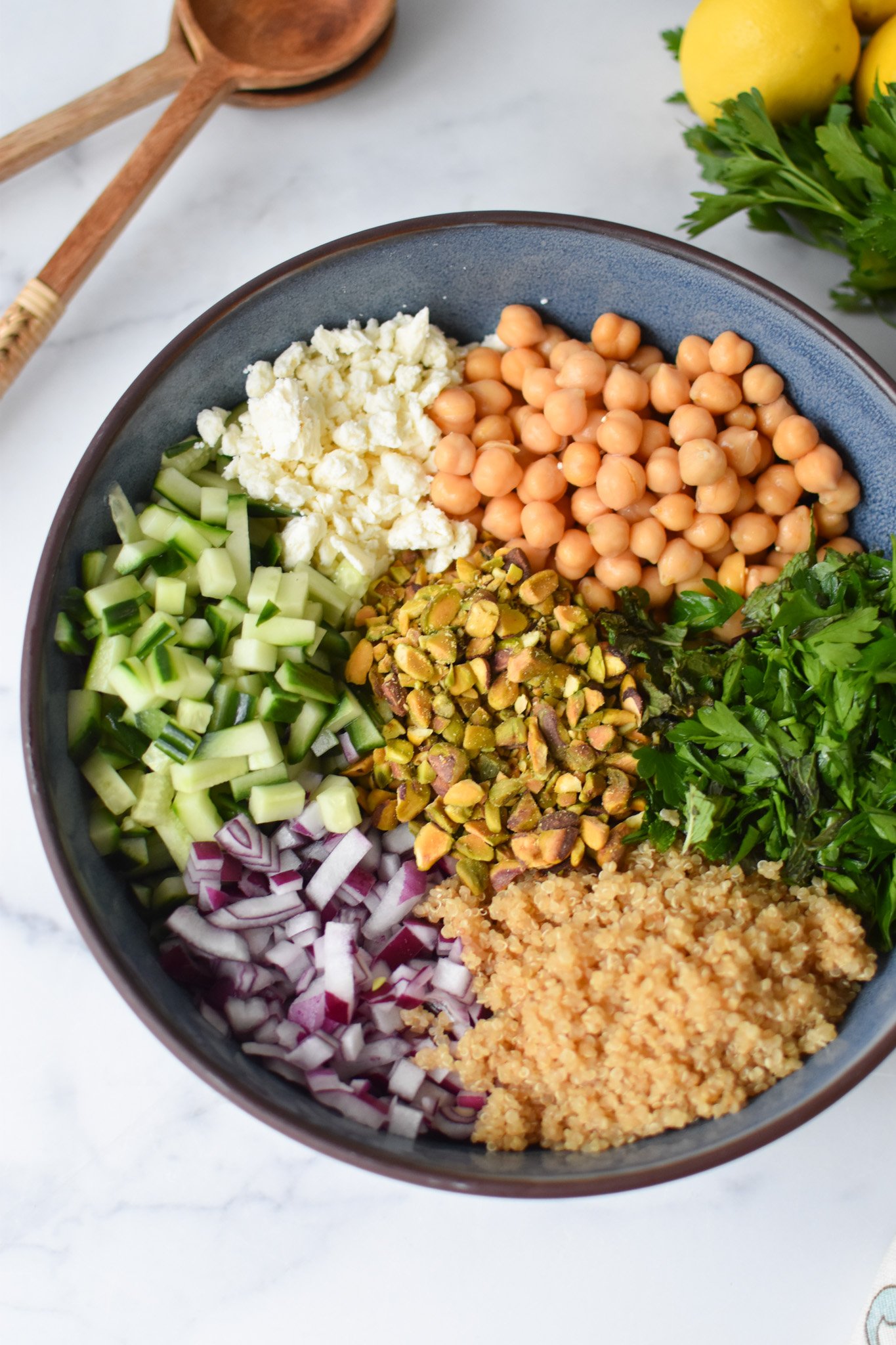 recipe ingredients in a bowl before being combined. 