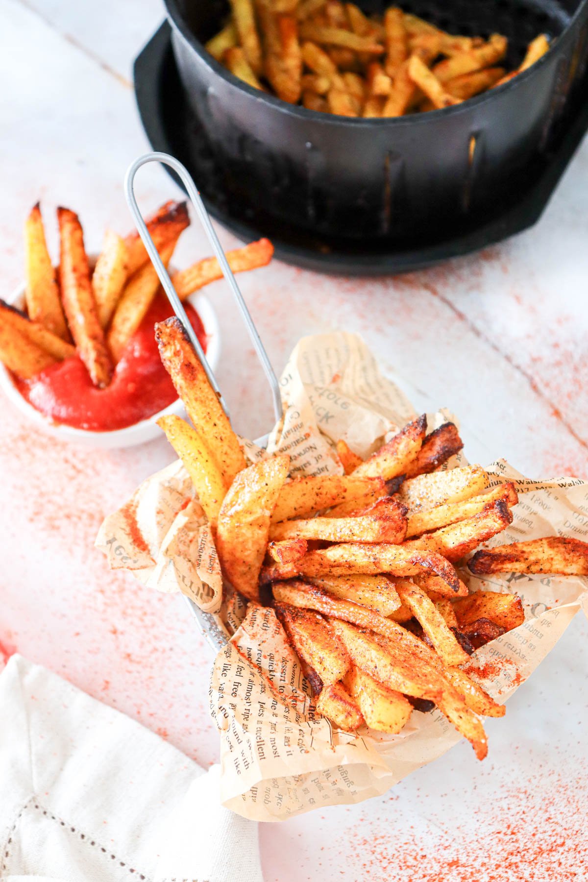 Air Fryer French Fries Recipe  with ketchup