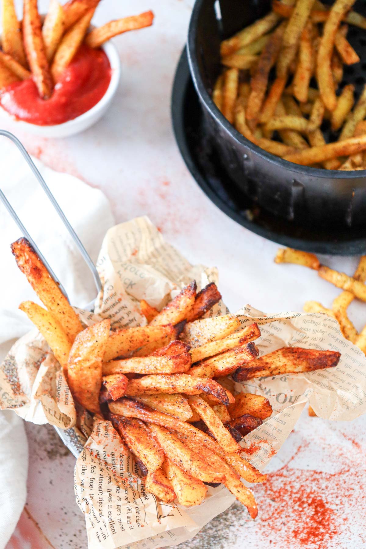 Air Fryer French Fries Recipe with ketchup