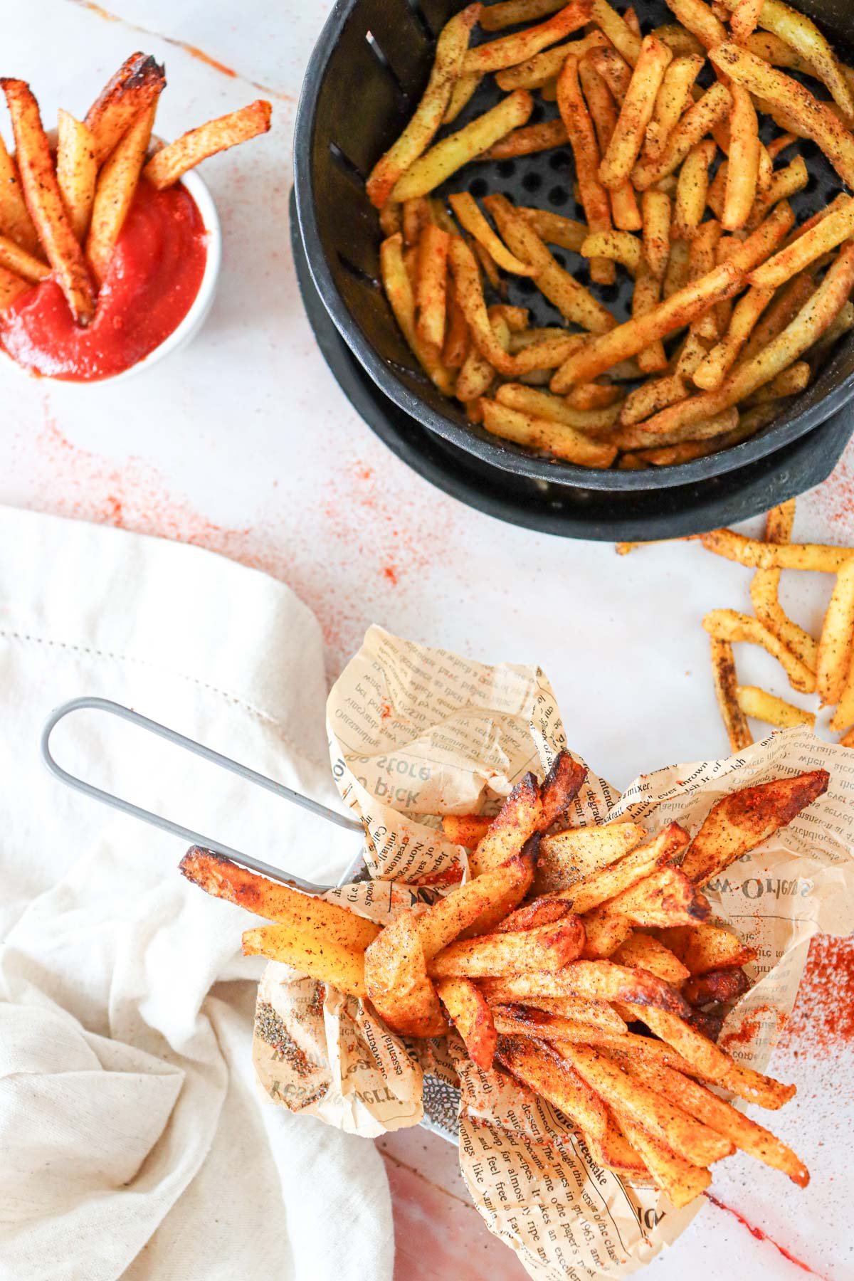 Air Fryer French Fries Recipe in basket 