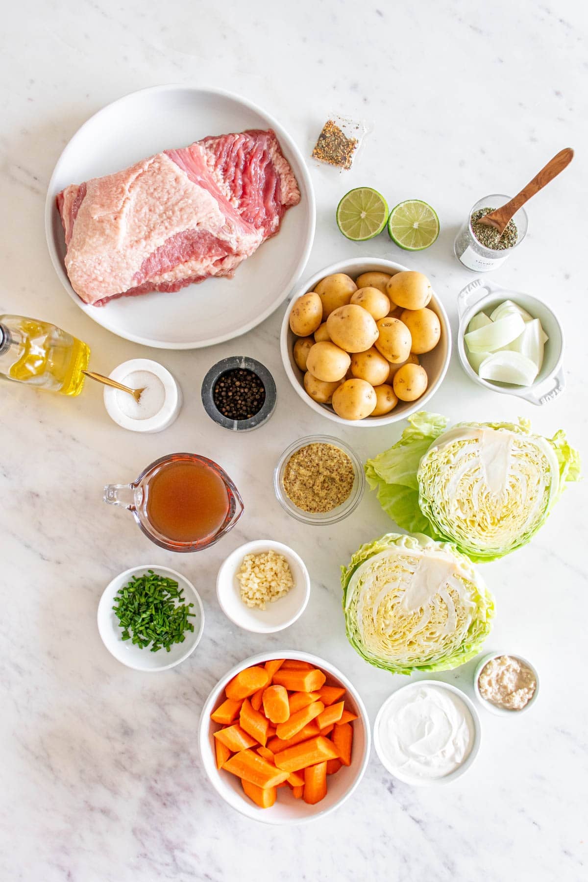 Baked Corned Beef and Cabbage ingredients