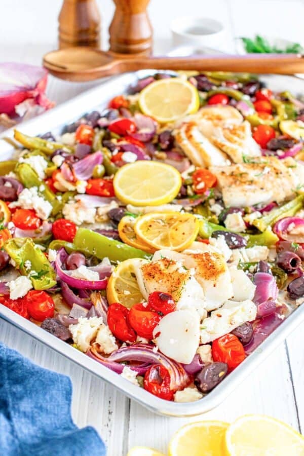 Cedar Cod Sheet Pan Mediterranean Cod - A Cedar Spoon