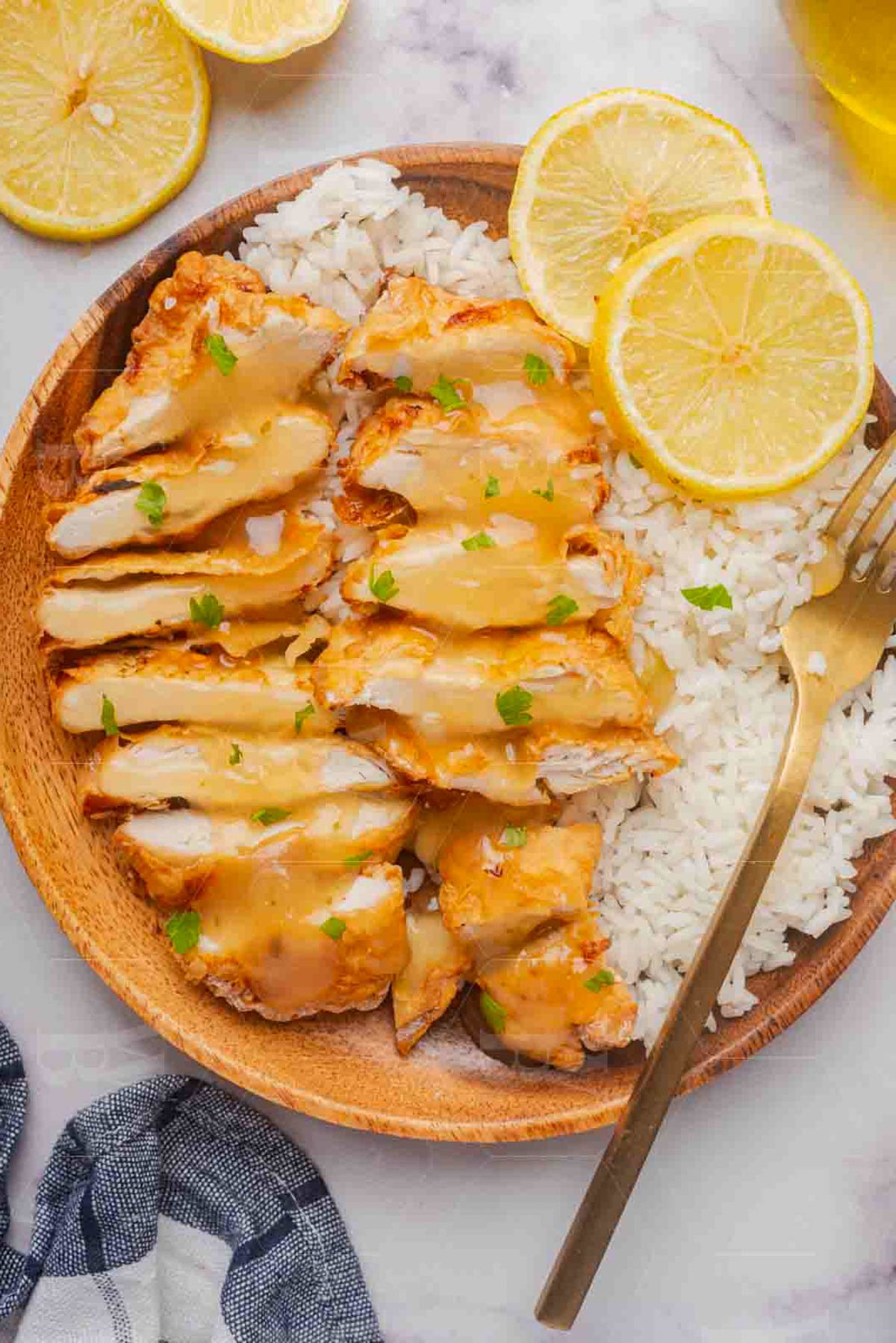 Air Fryer Chicken Breast with lemon sauce