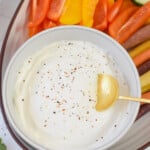 Whipped Cottage Cheese with gold spoon