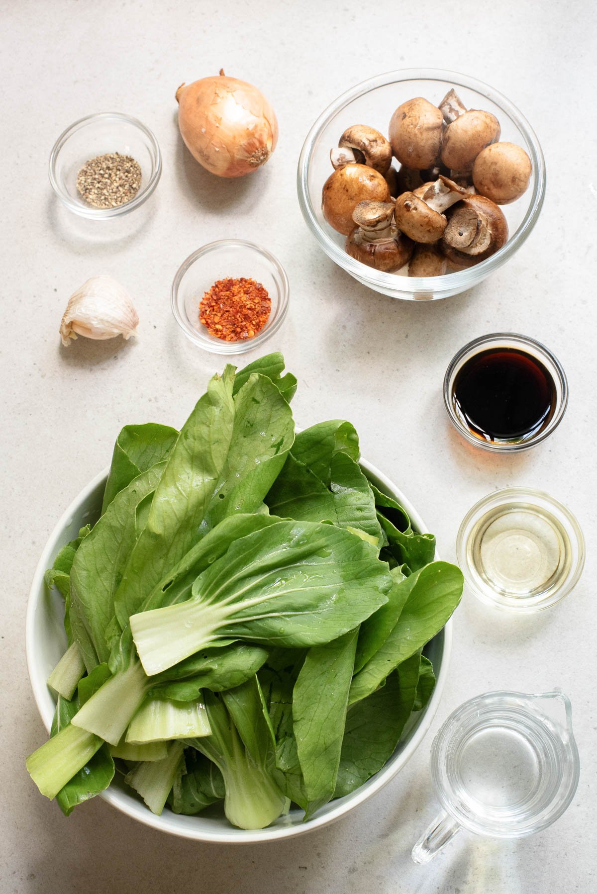 Bok Choy Stir Fry ingredients
