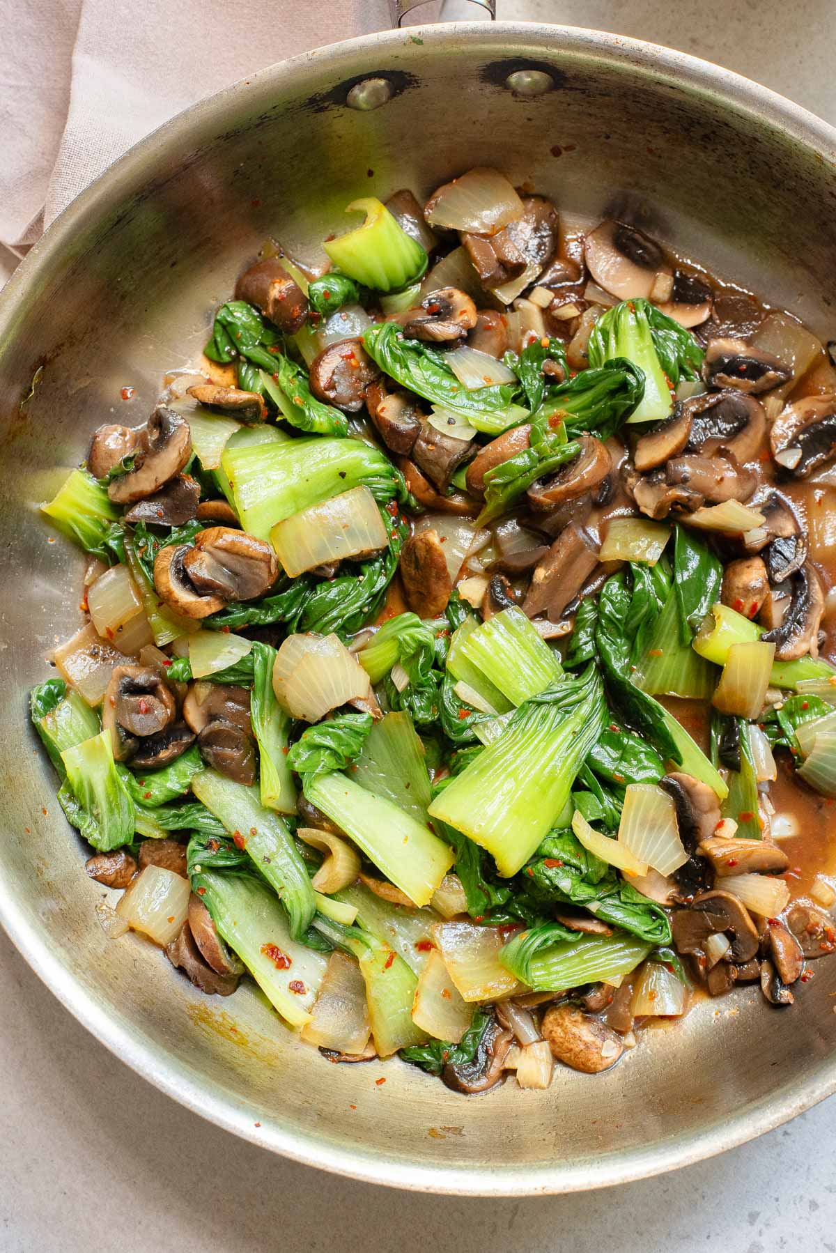 Bok Choy Stir Fry in pot