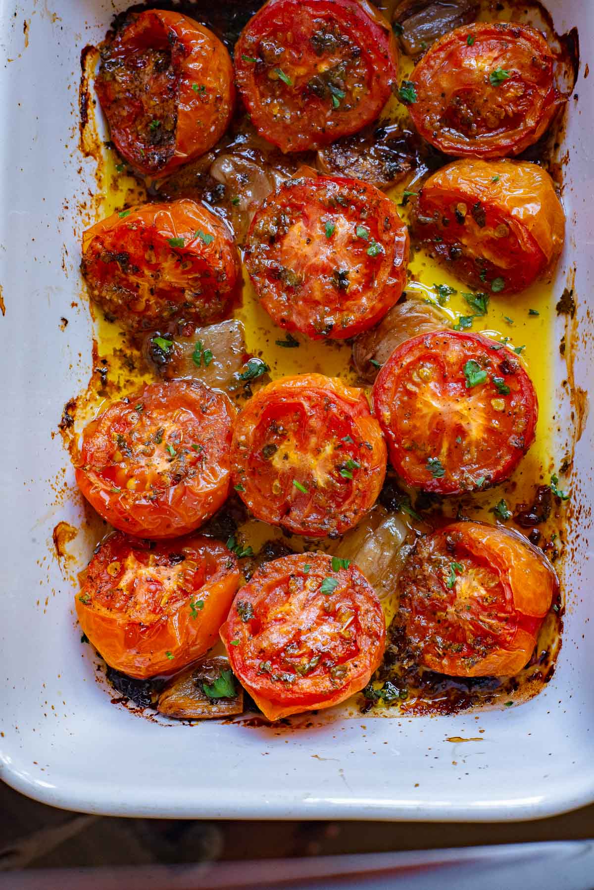 Oven Roasted Tomatoes with herbs