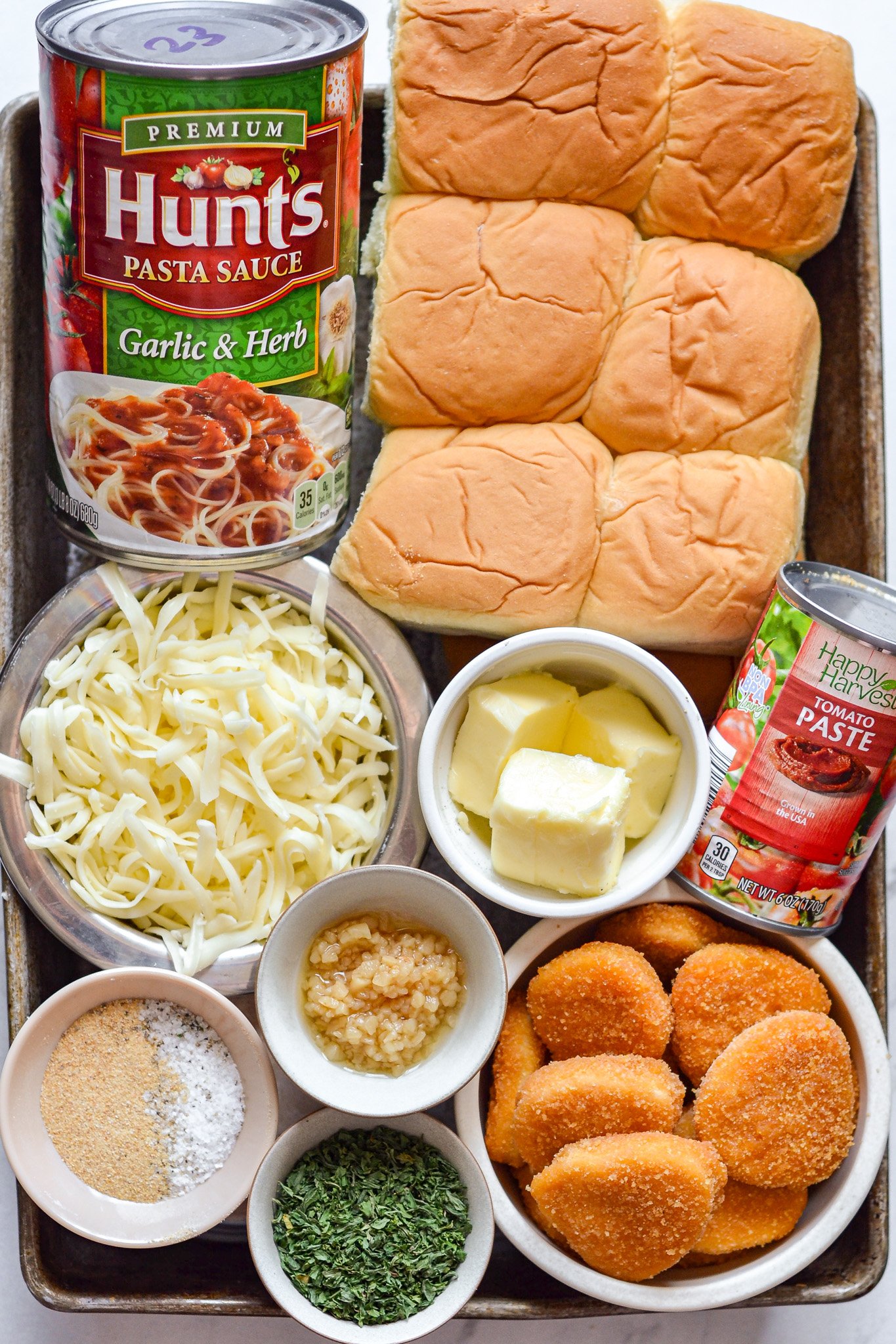 Easy Chicken Parmesan Sliders ingredients 