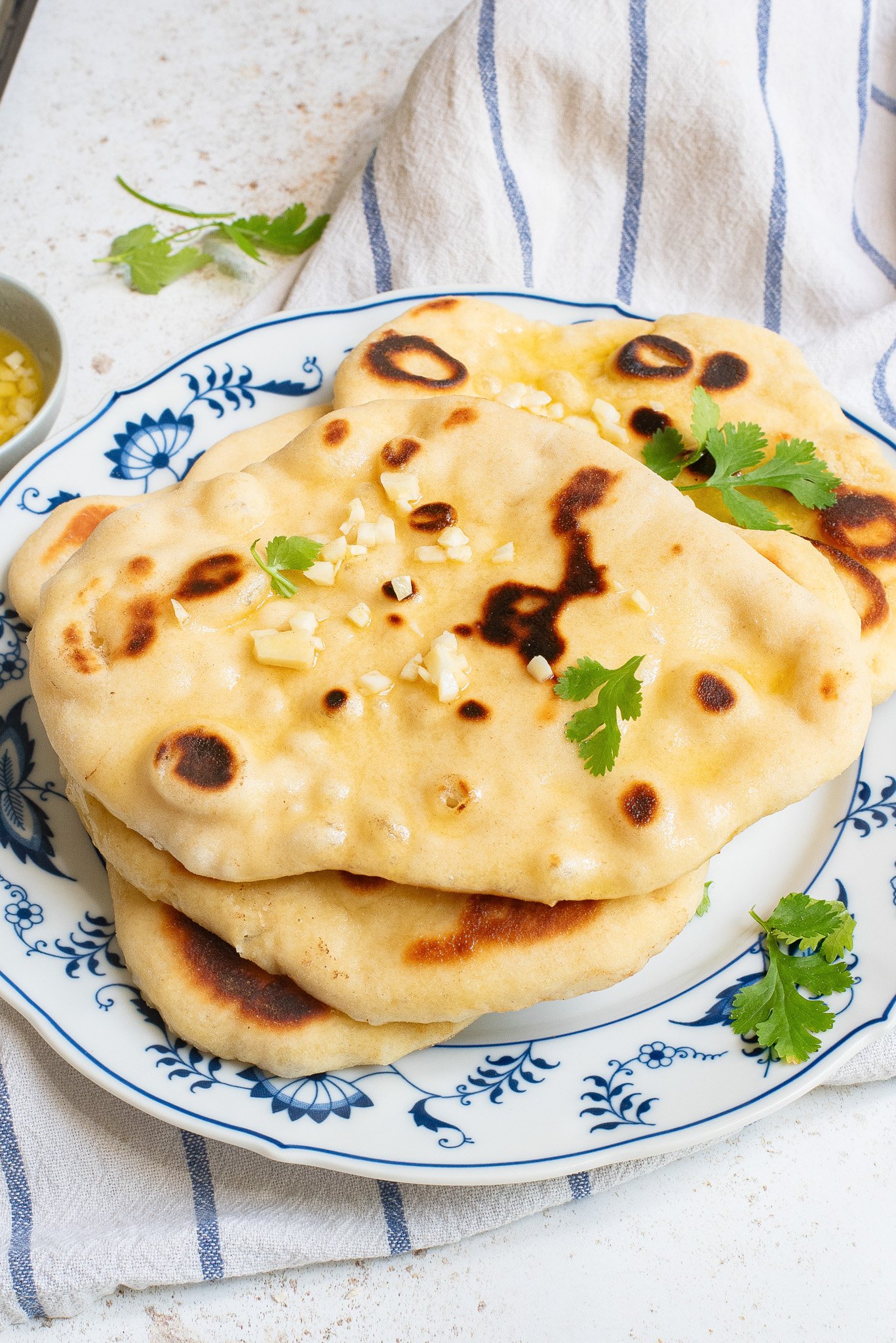 Easy Homemade Naan on a plate