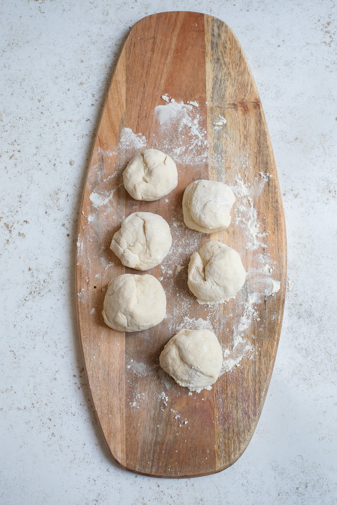 Easy Homemade Naan dough portioned