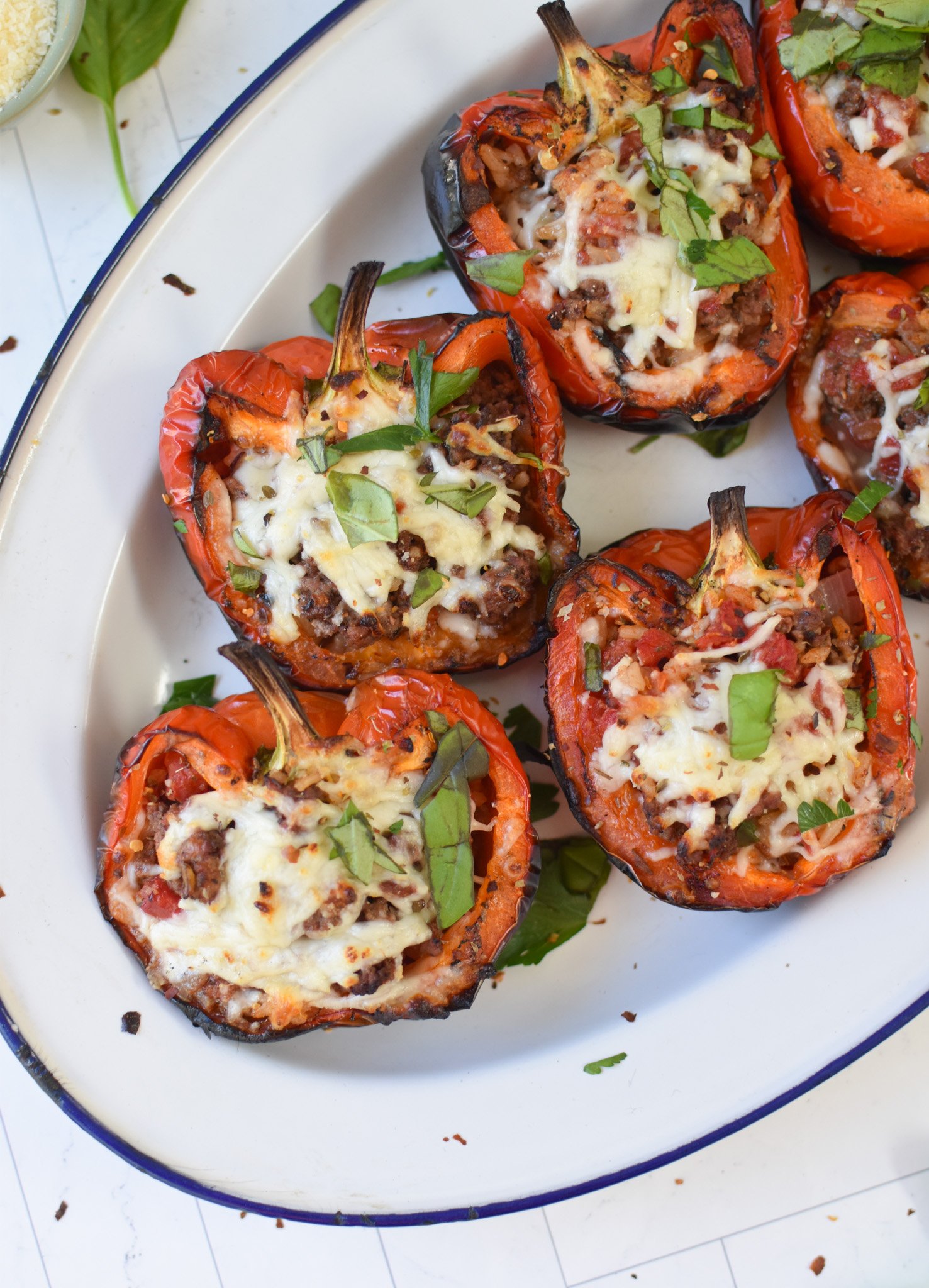 Grilled Stuffed Peppers with parsley