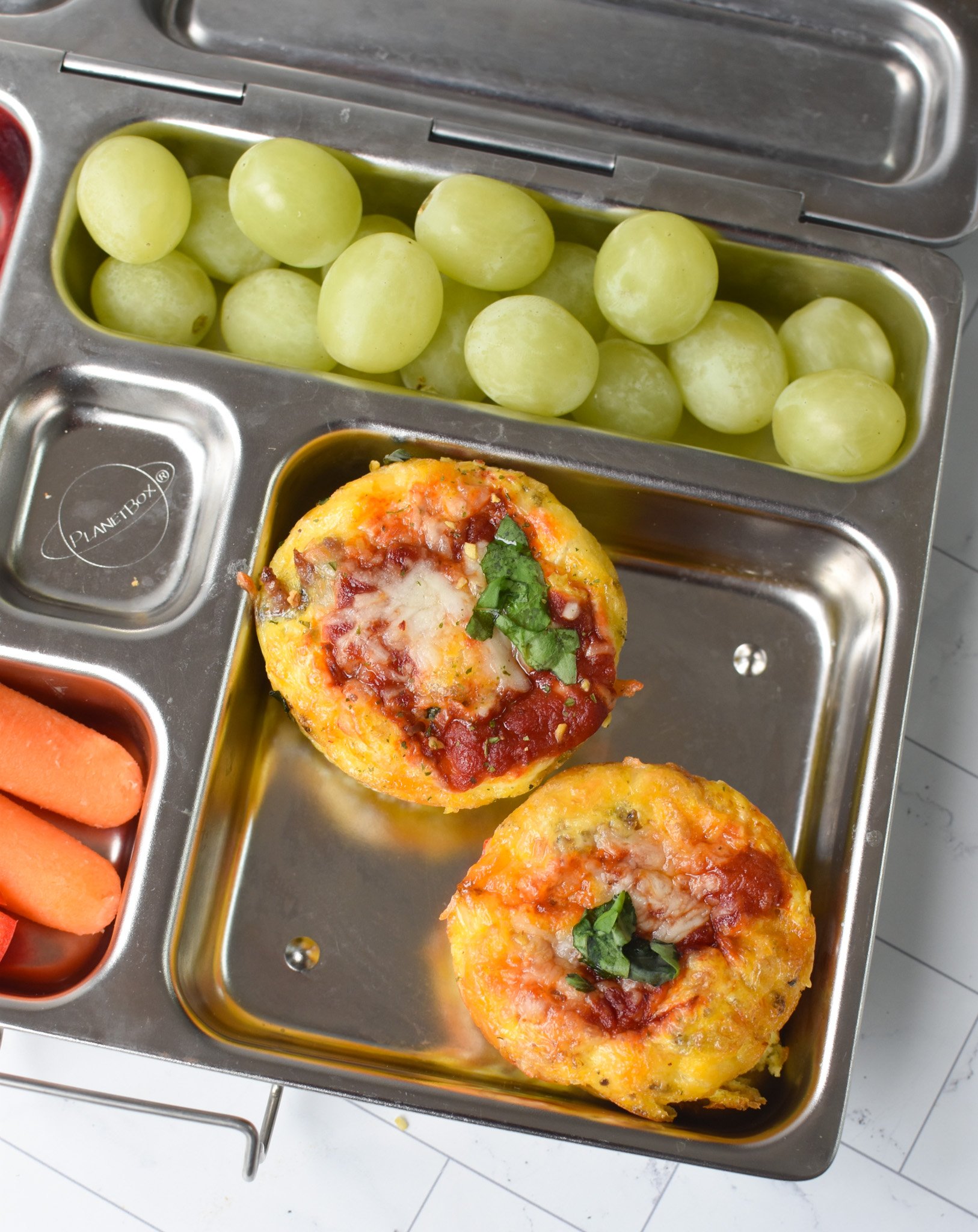 Pizza Egg Muffins in lunchbox