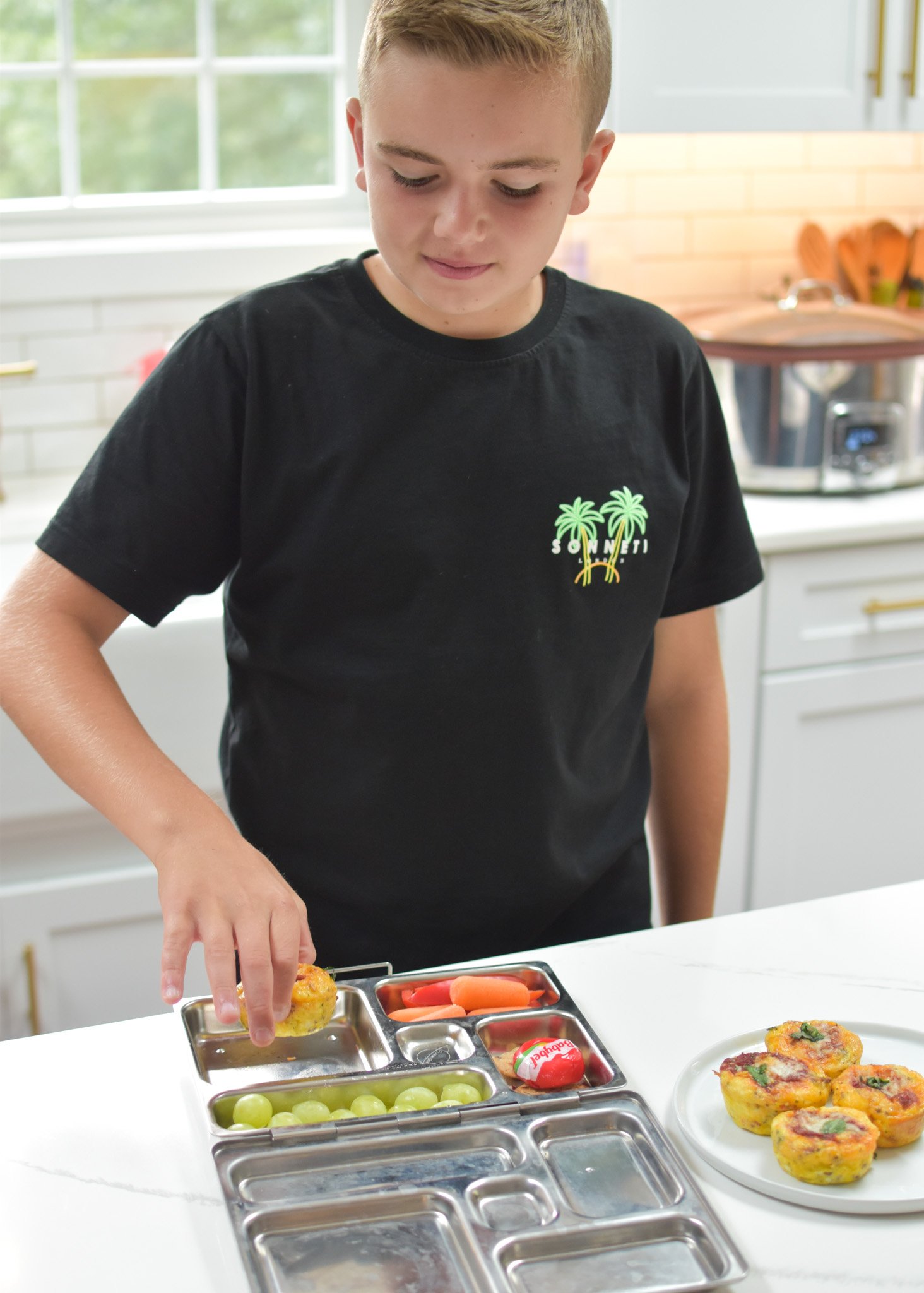 Pizza Egg Muffins packing a lunchbox