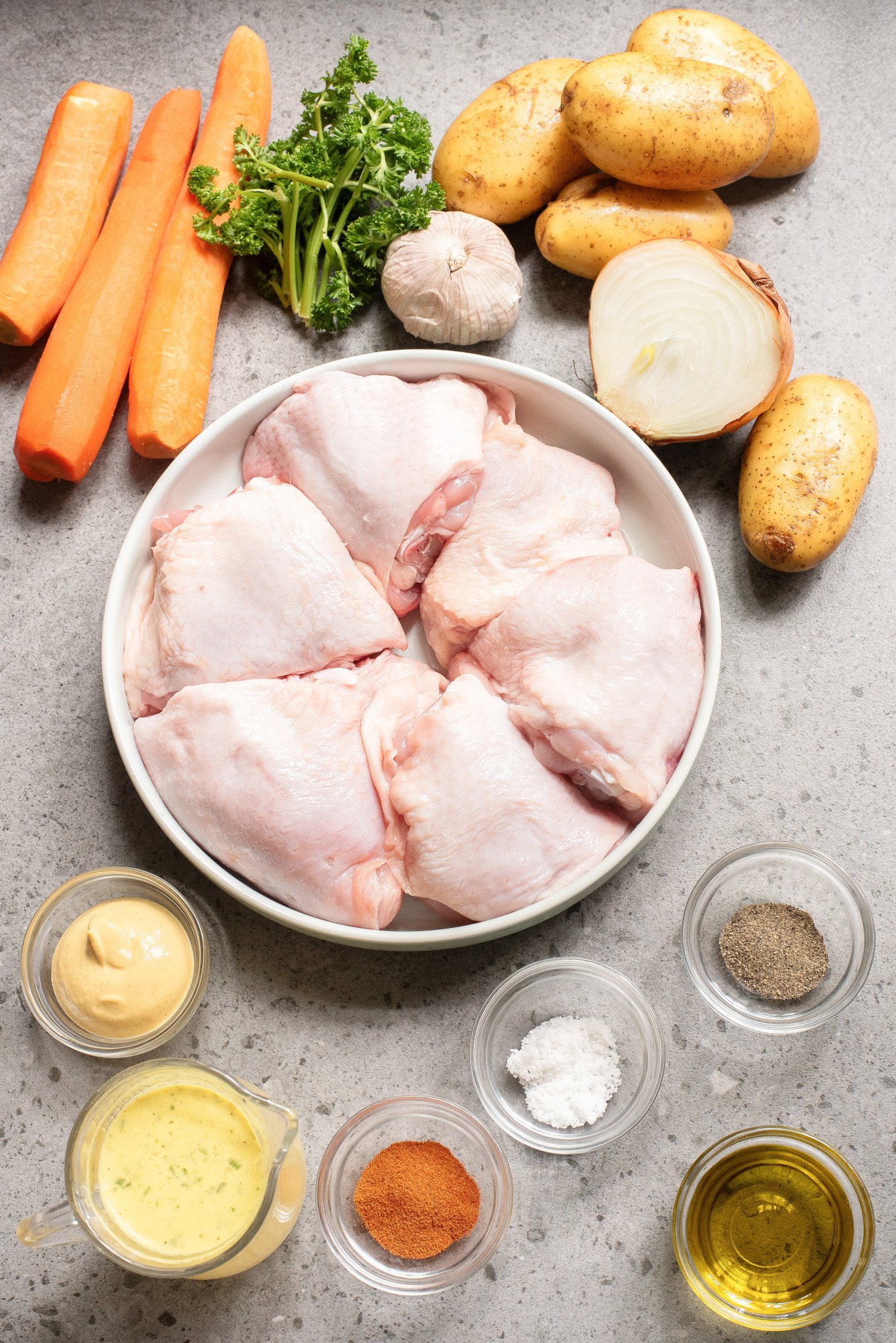 Sheet Pan Honey Mustard Chicken Thighs ingredients 