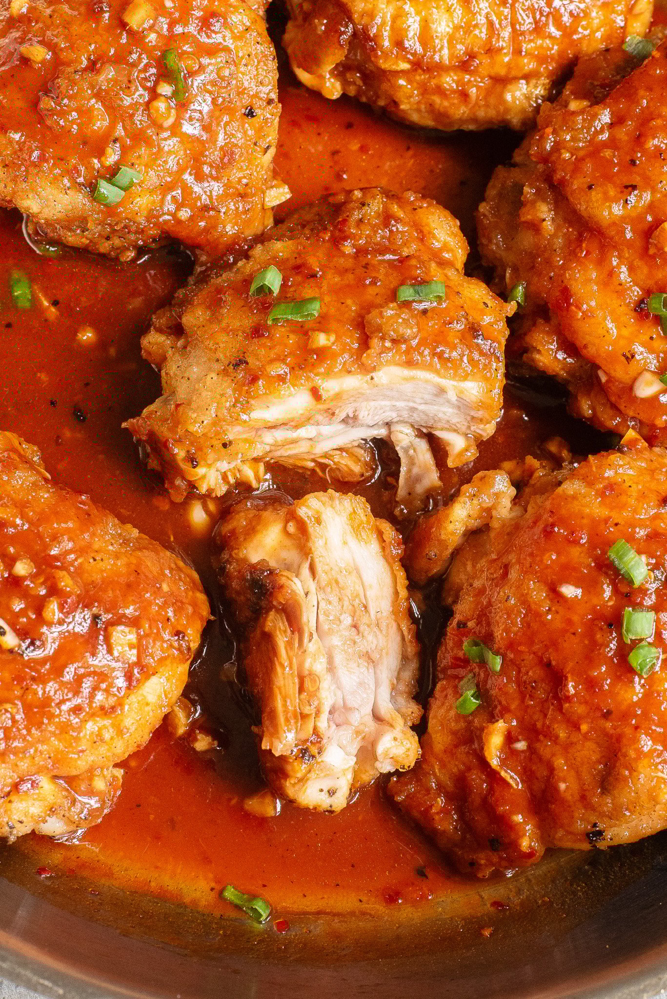 Honey Ginger Chicken cut in half
