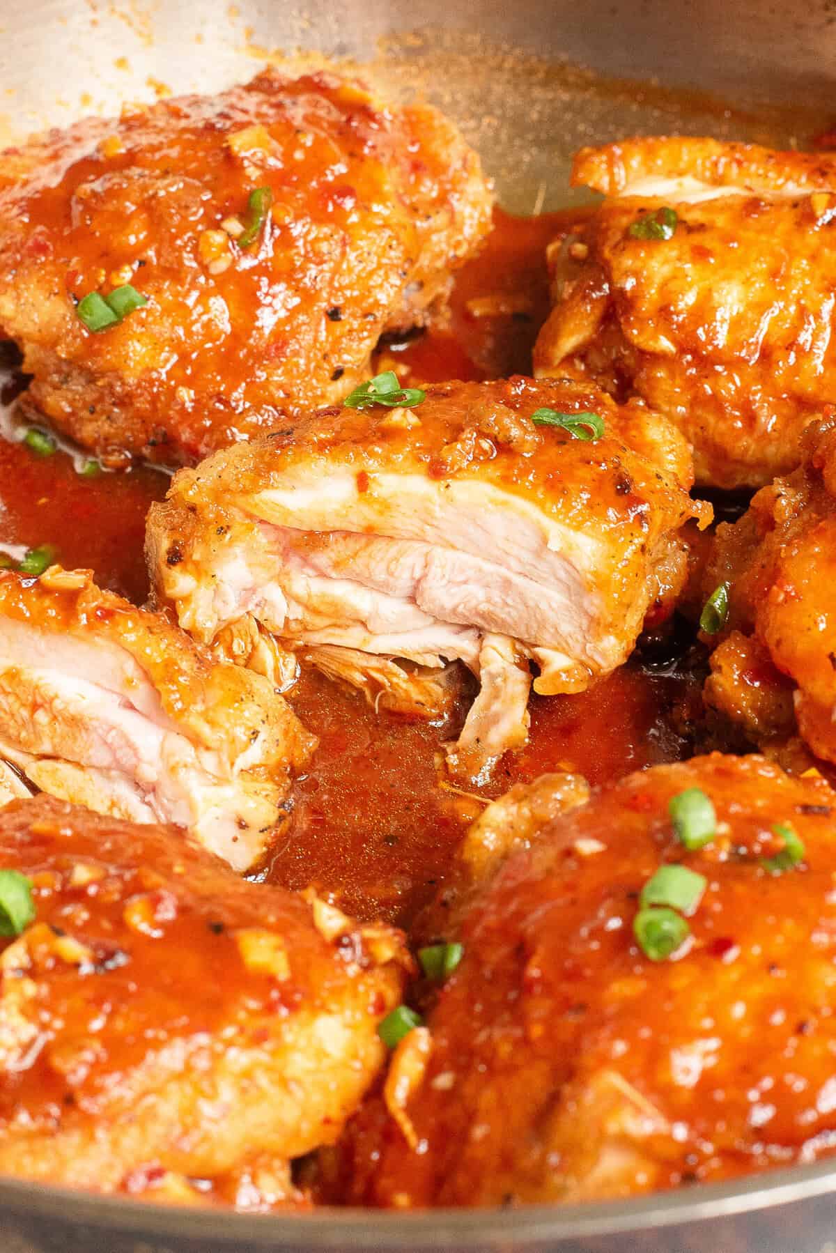 Honey Garlic Chicken in a skillet