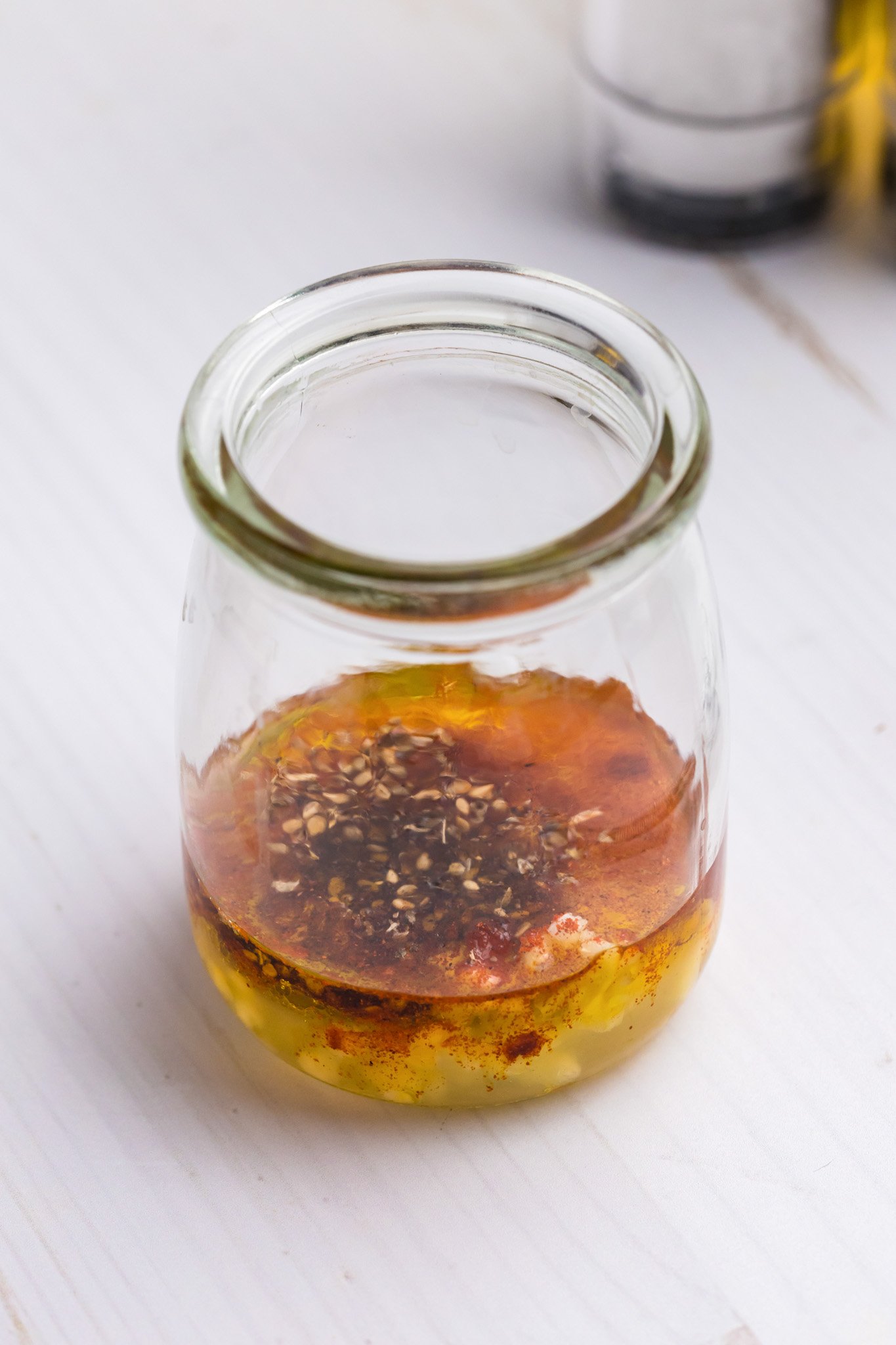 Mediterranean Stuffed Butternut Squash dressing in a jar