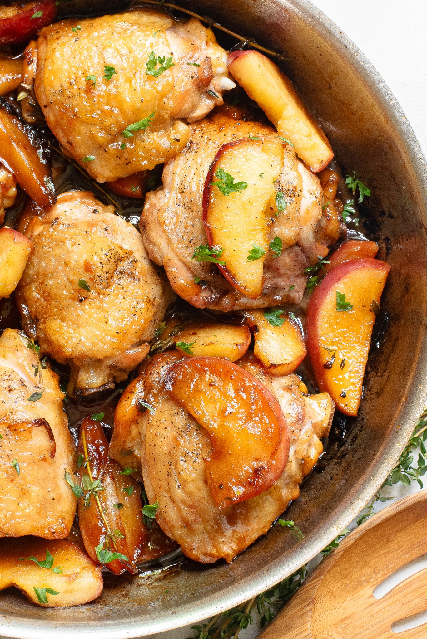 Skillet Apple Cider Chicken in a skillet
