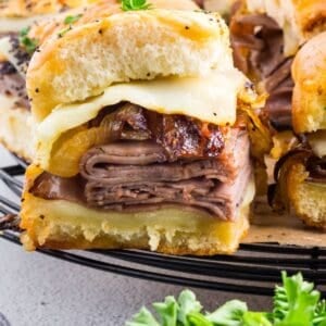 Roast Beef Sliders on plate