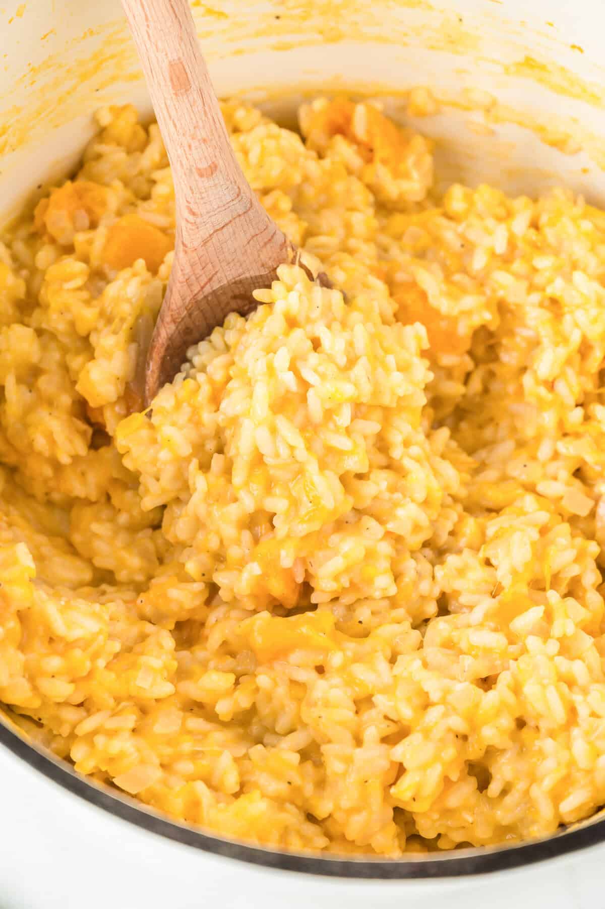 Butternut Squash Sage Risotto with spoon
