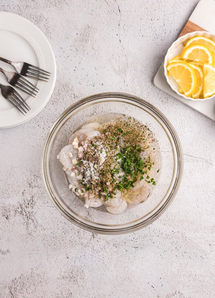 Easy Breaded Shrimp marinade with shrimp