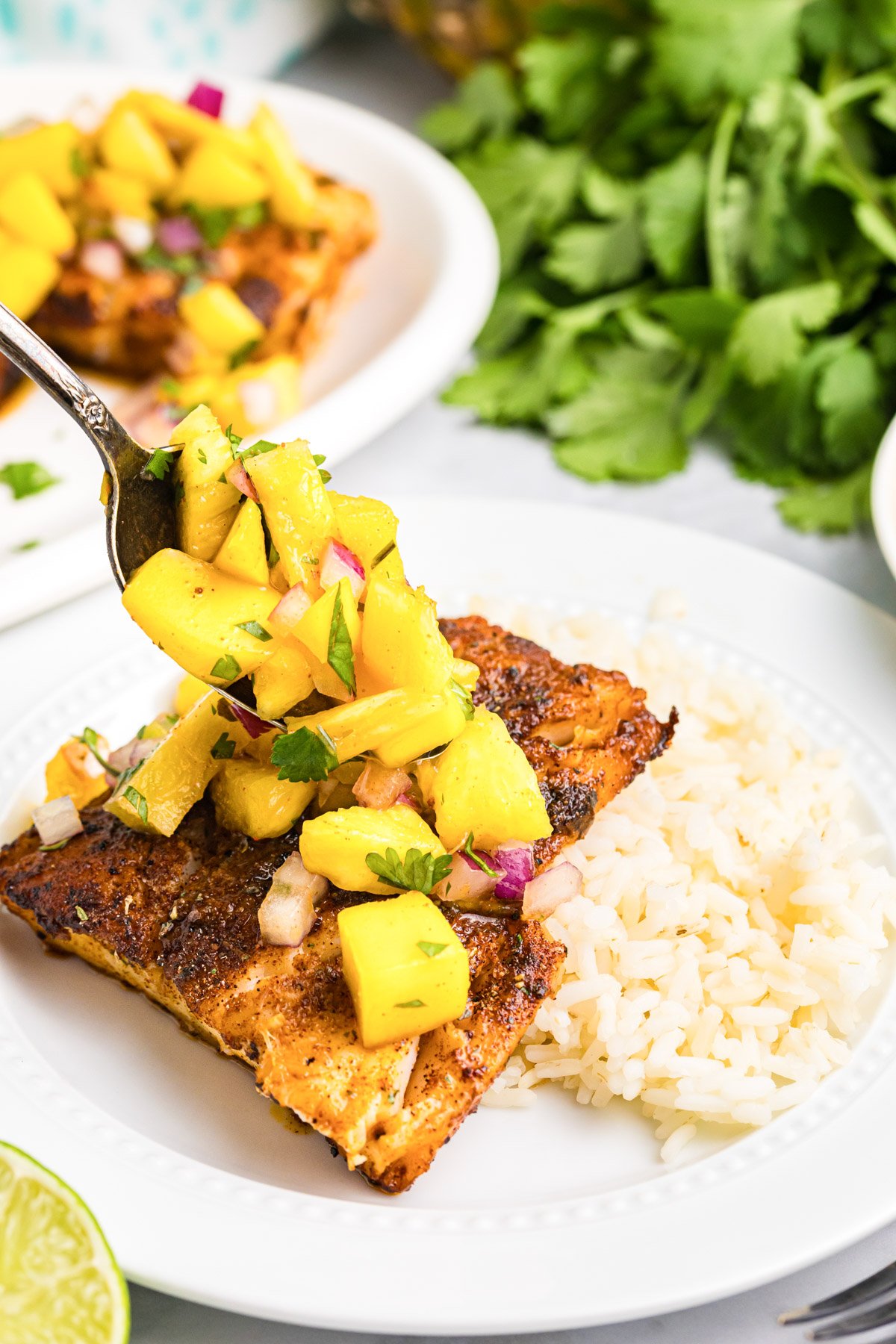 Easy Blackened Cod recipe with pineapple salsa 