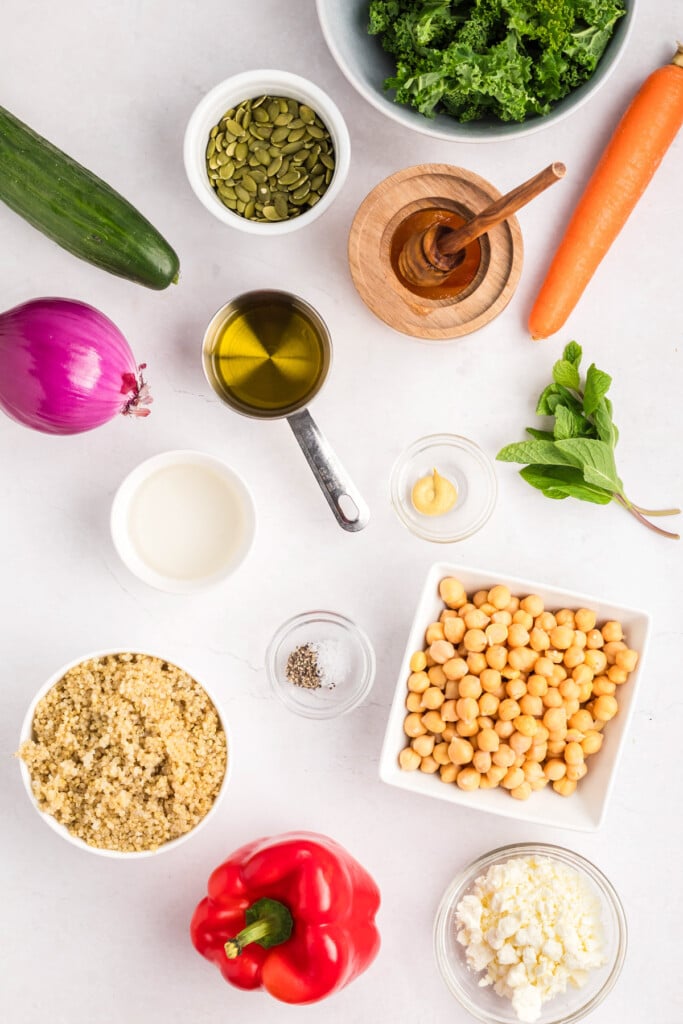 Kale Chickpea Salad ingredients 