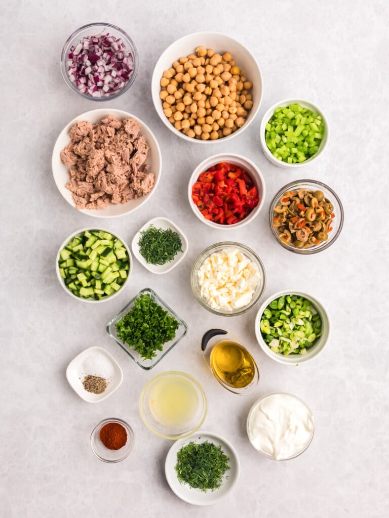 Mediterranean Tuna and Chickpea Salad recipe ingredients 