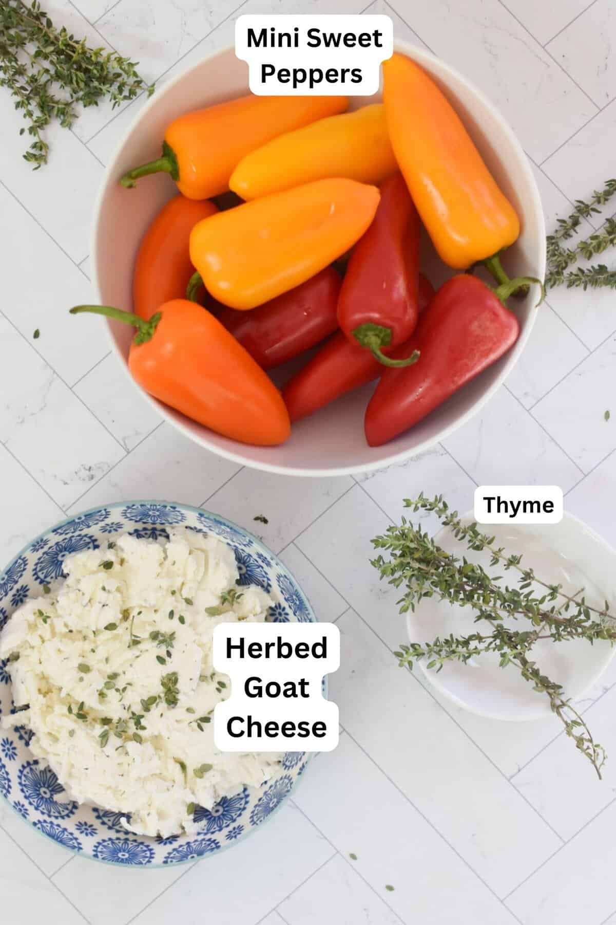 Goat Cheese Stuffed Mini Peppers recipe ingredients