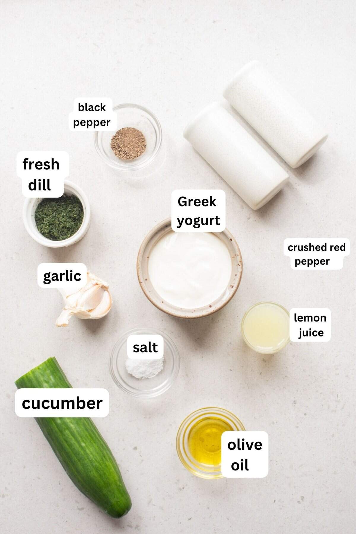 Classic Tzatziki Sauce recipe ingredients 